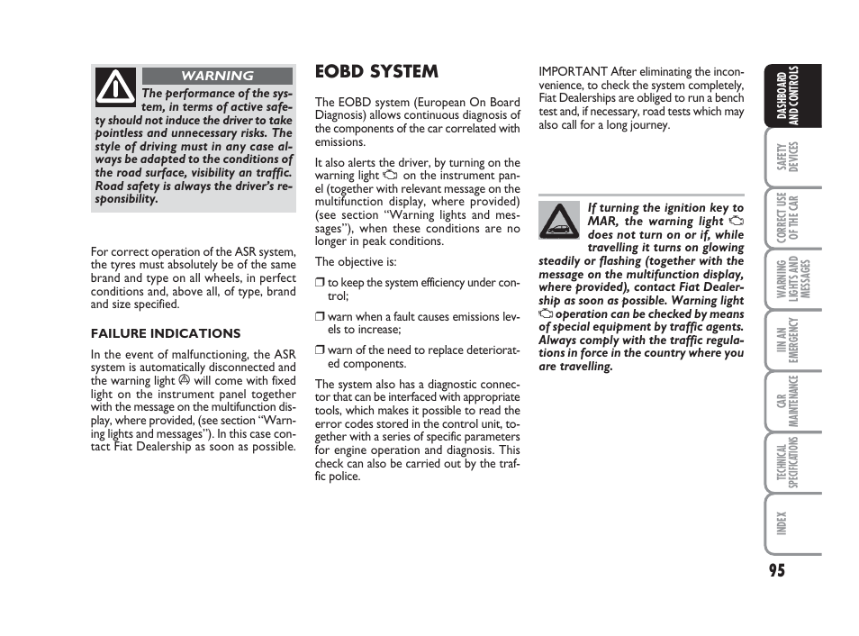 Eobd system | FIAT Grande Punto Actual User Manual | Page 97 / 243