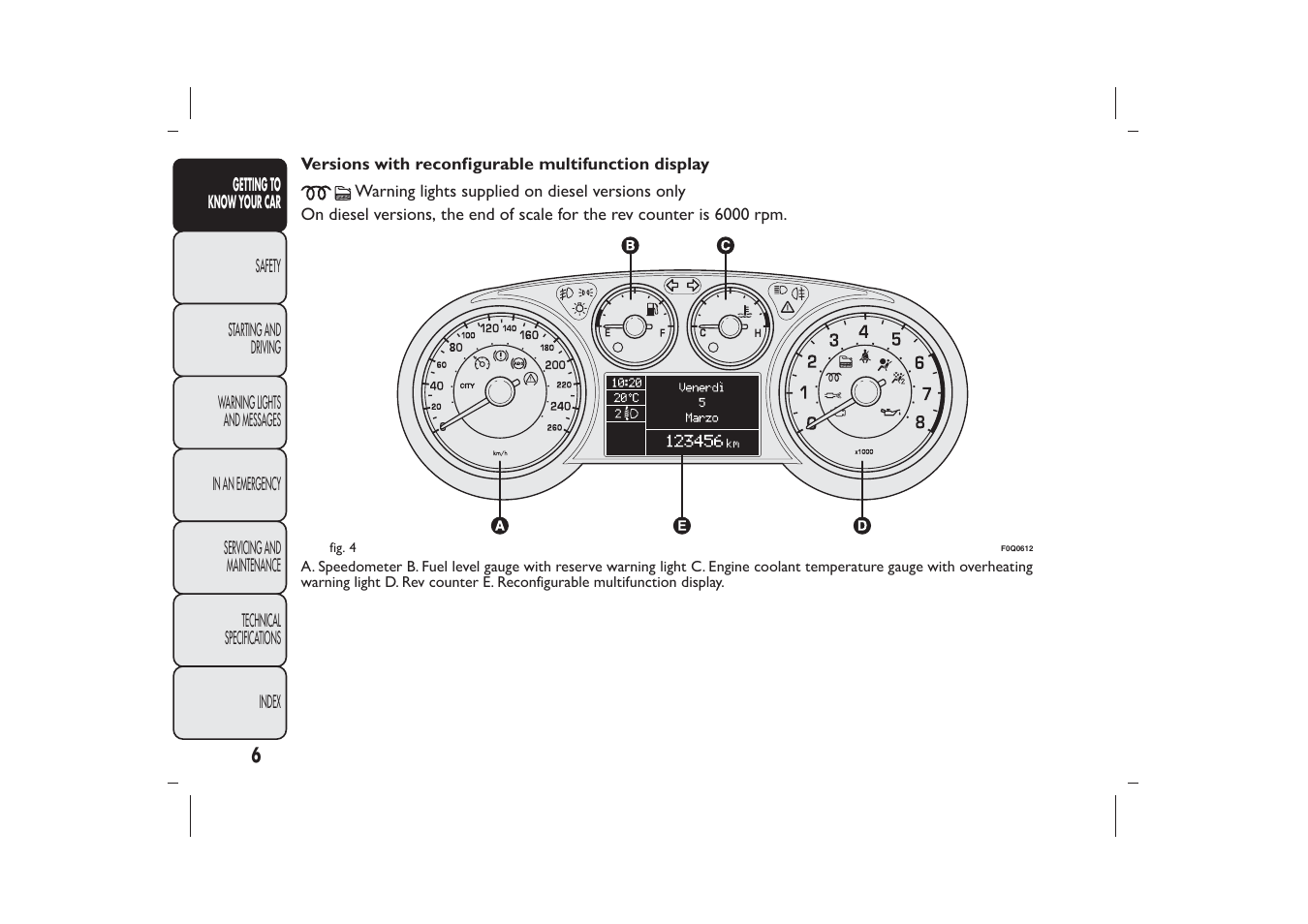 FIAT Bravo User Manual | Page 10 / 299