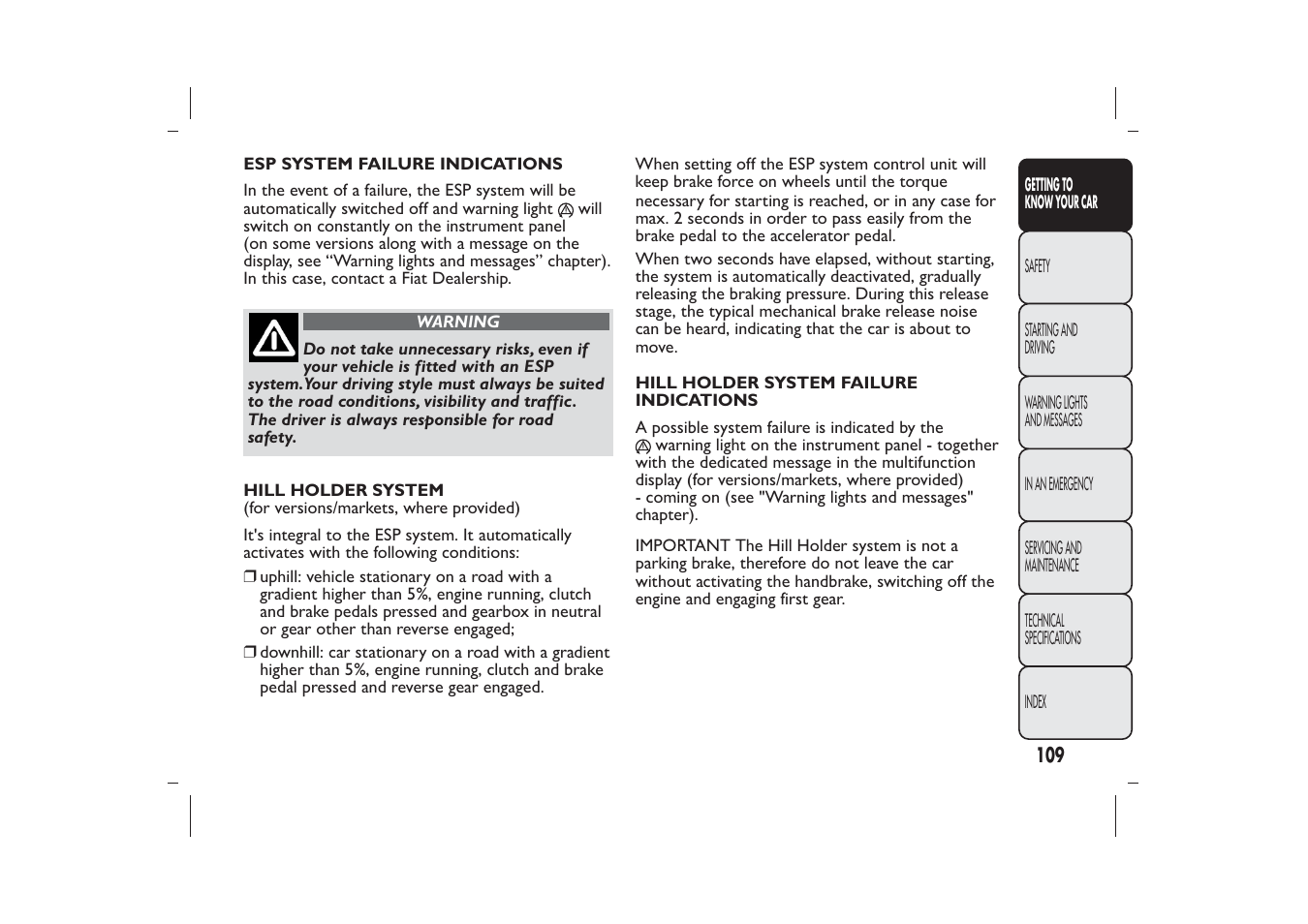 FIAT Bravo User Manual | Page 113 / 299