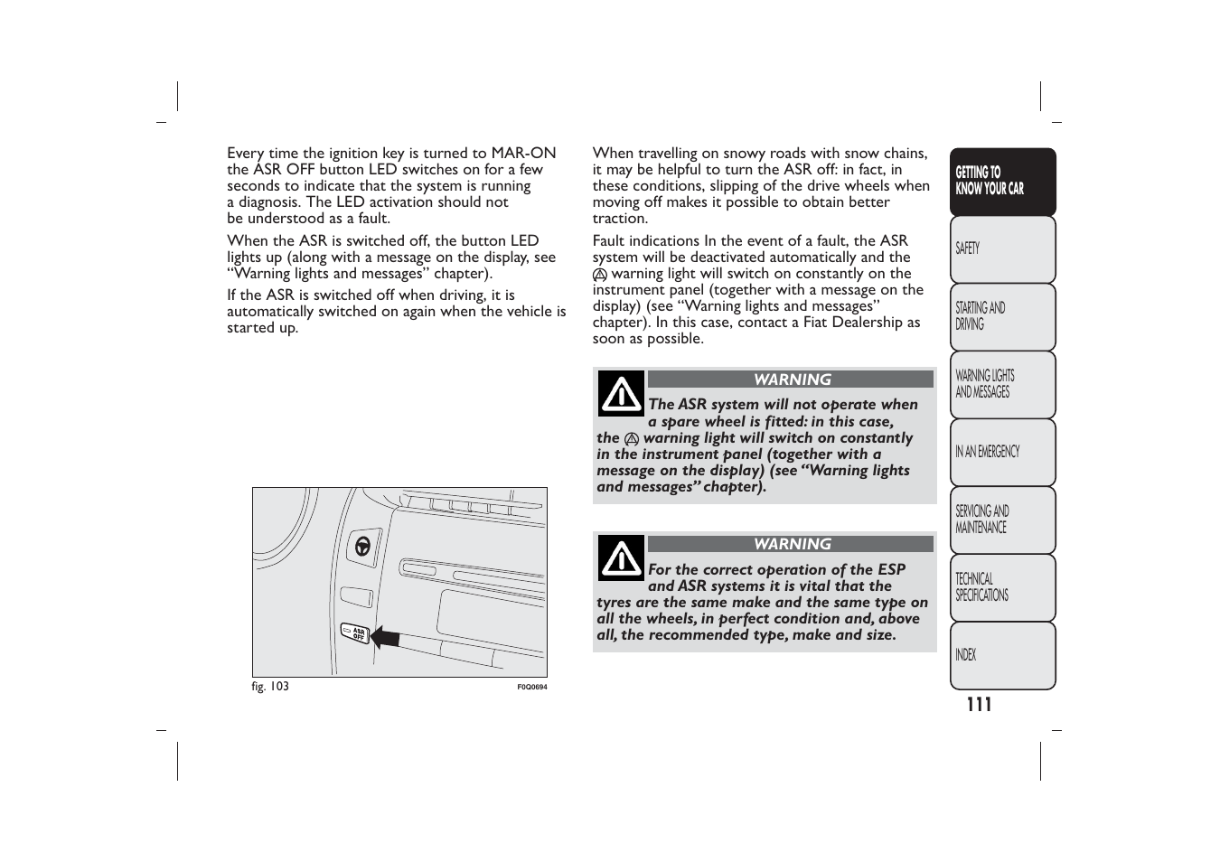 FIAT Bravo User Manual | Page 115 / 299