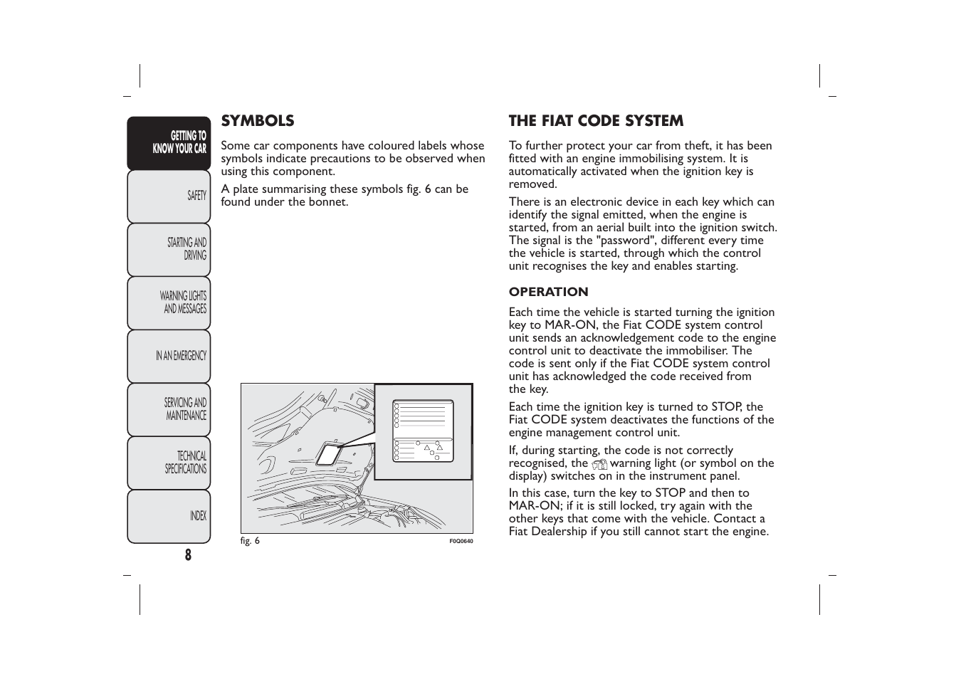 FIAT Bravo User Manual | Page 12 / 299