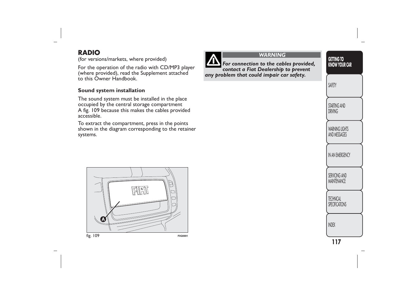 FIAT Bravo User Manual | Page 121 / 299