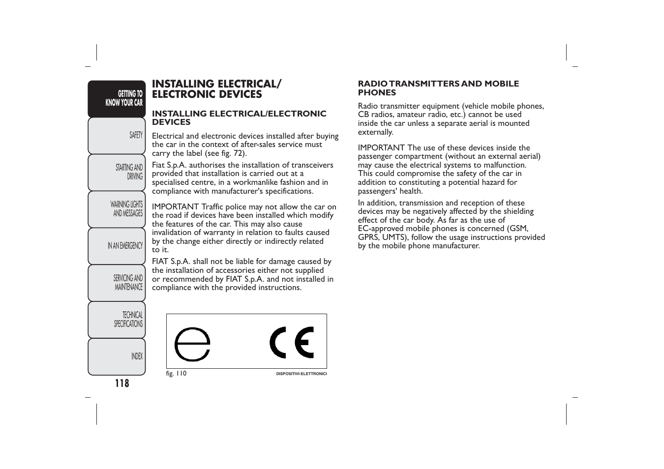 FIAT Bravo User Manual | Page 122 / 299