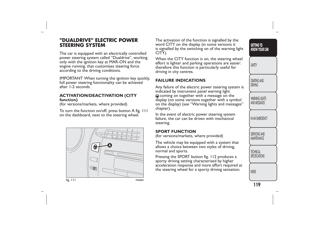 FIAT Bravo User Manual | Page 123 / 299