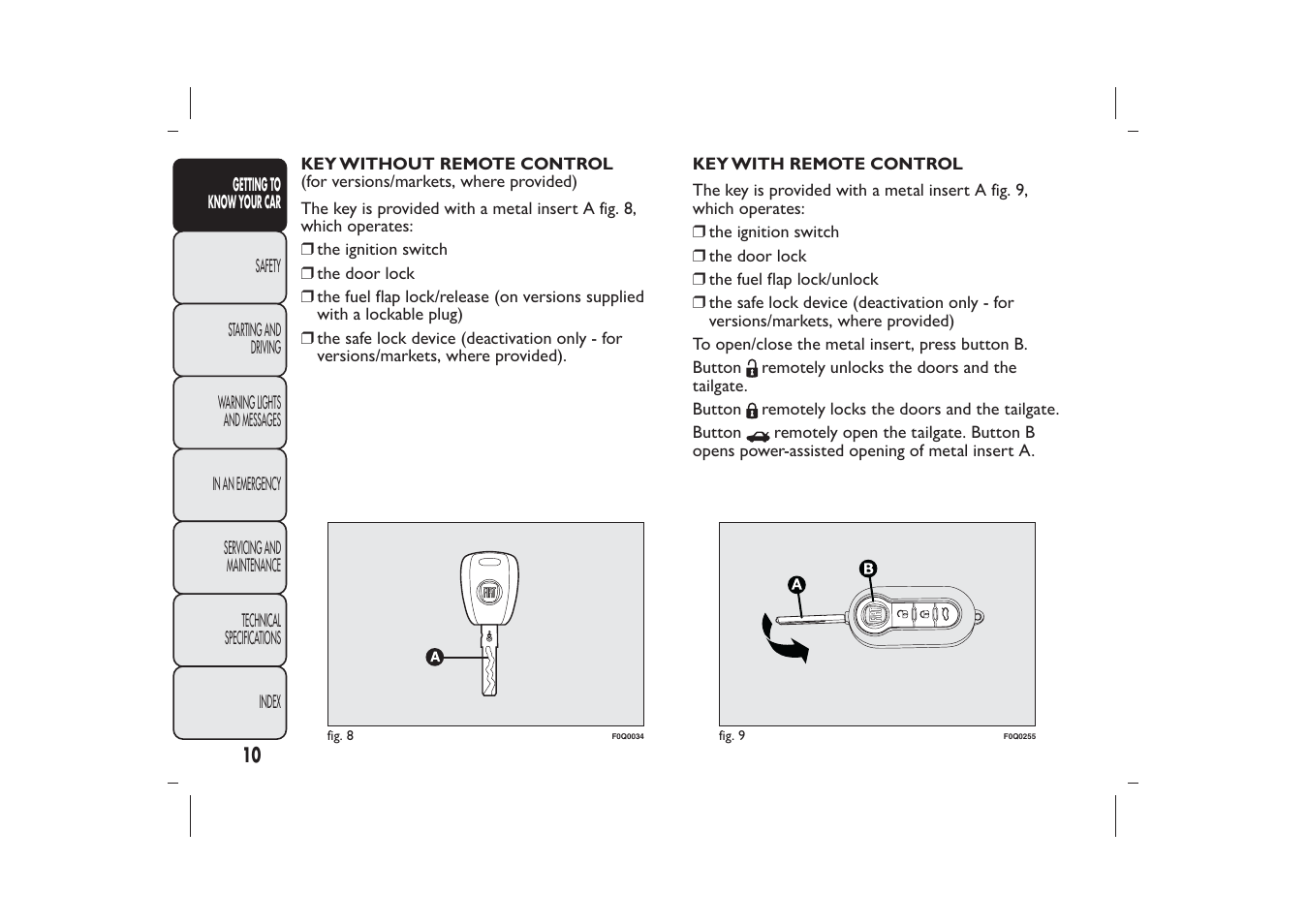 FIAT Bravo User Manual | Page 14 / 299