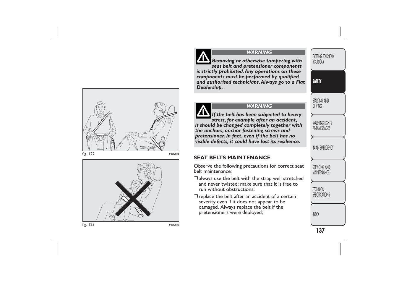 FIAT Bravo User Manual | Page 141 / 299