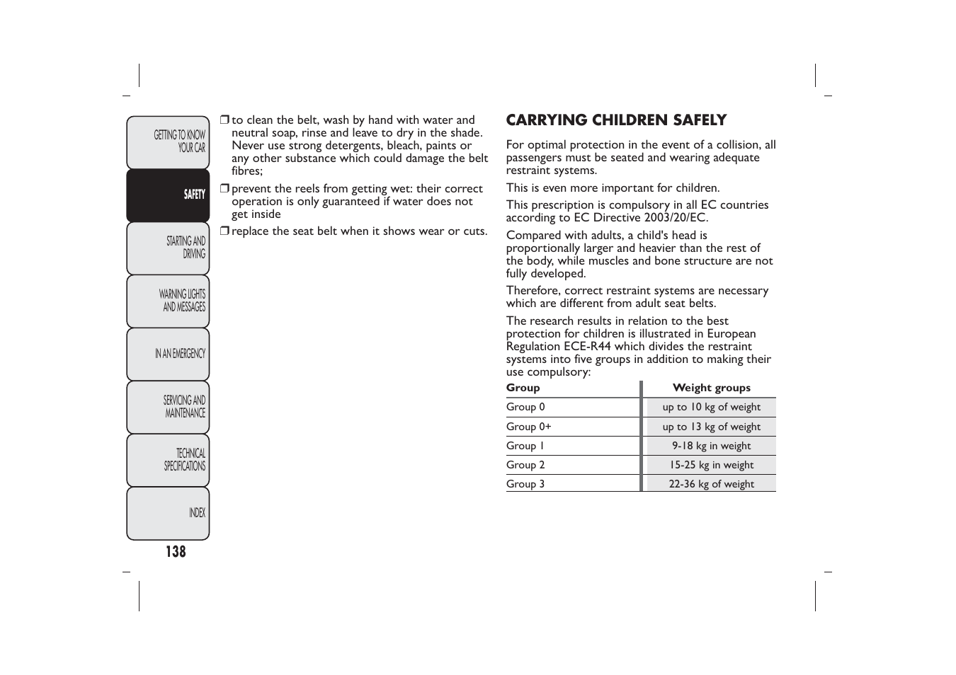 FIAT Bravo User Manual | Page 142 / 299