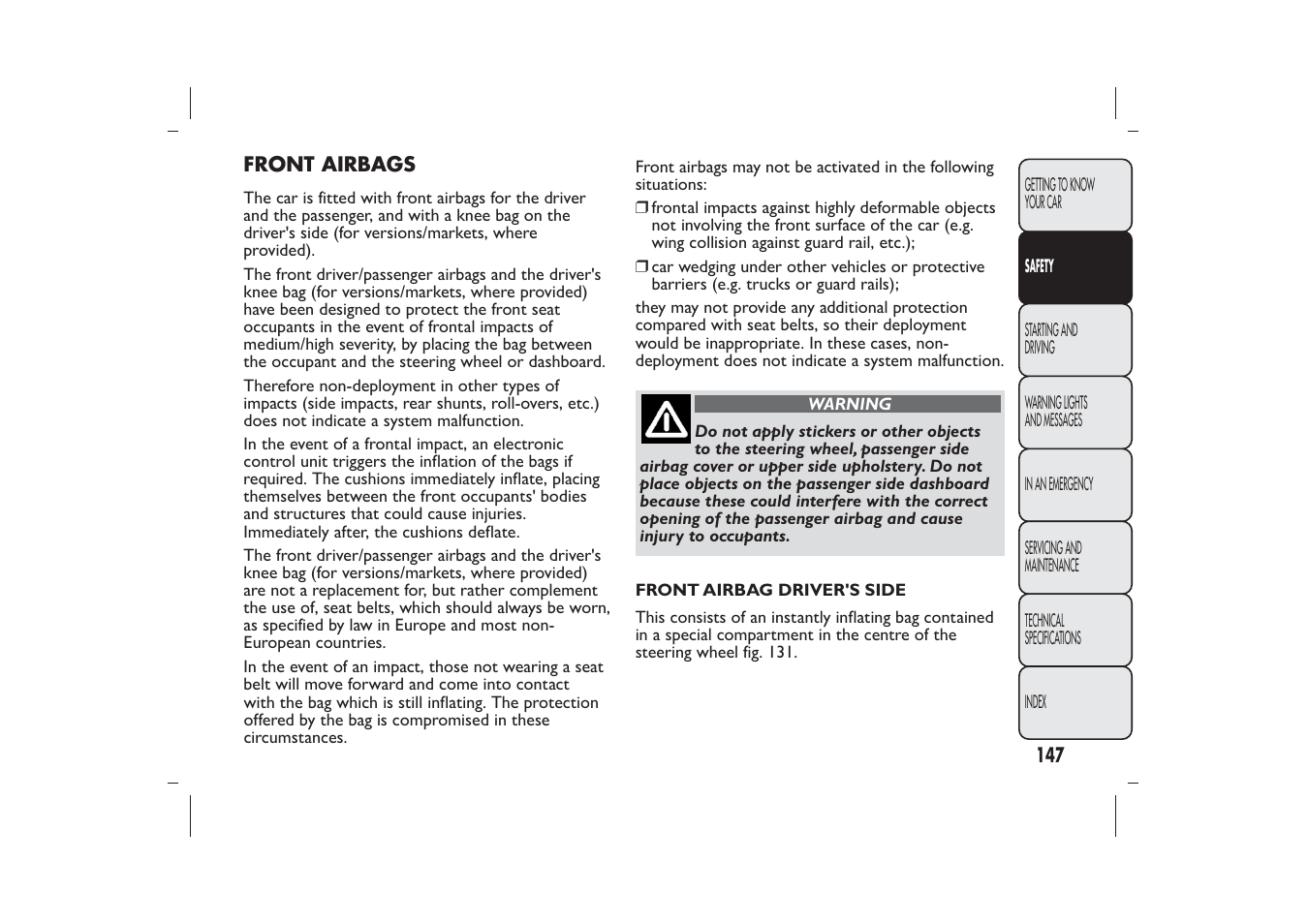 FIAT Bravo User Manual | Page 151 / 299