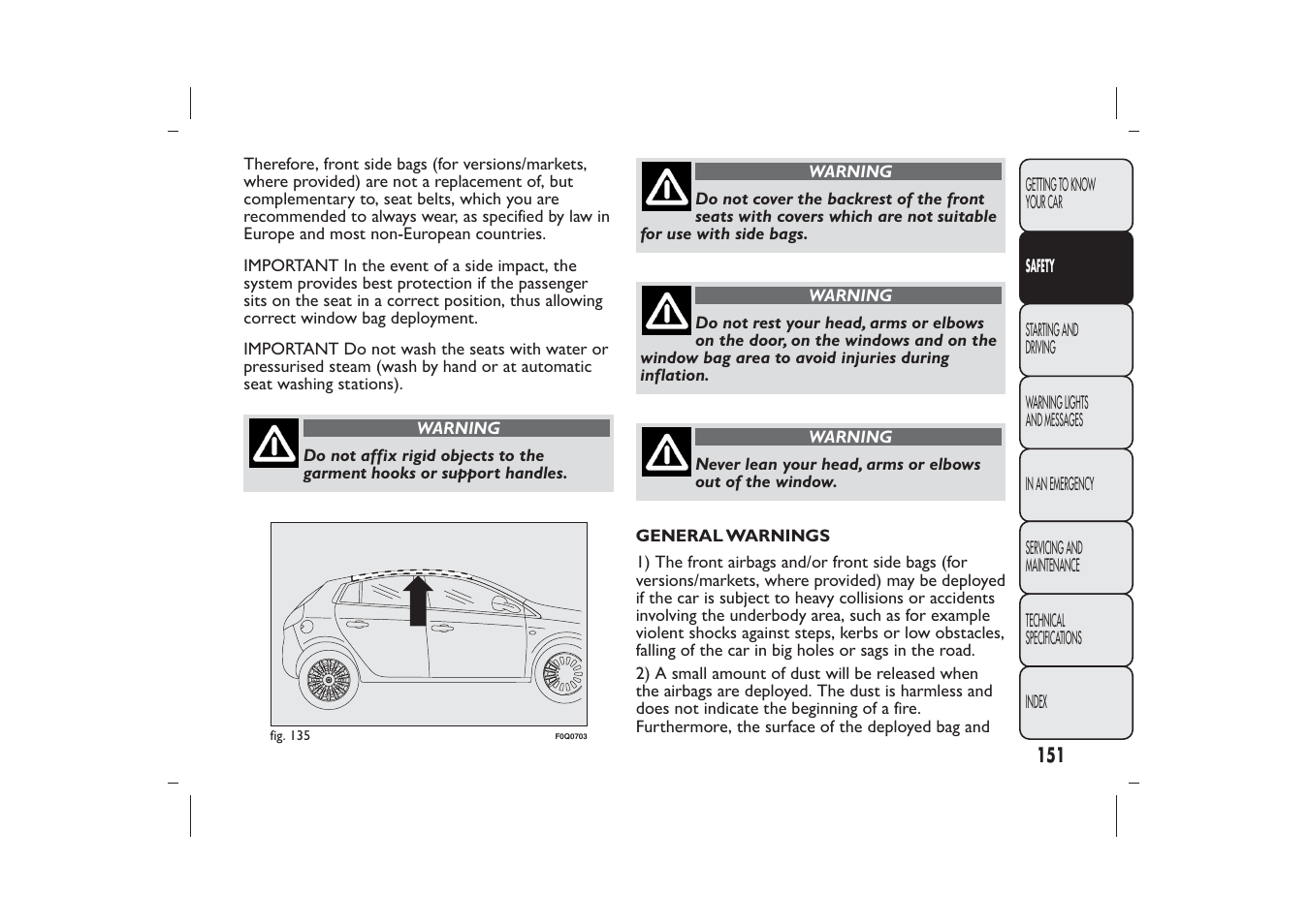 FIAT Bravo User Manual | Page 155 / 299