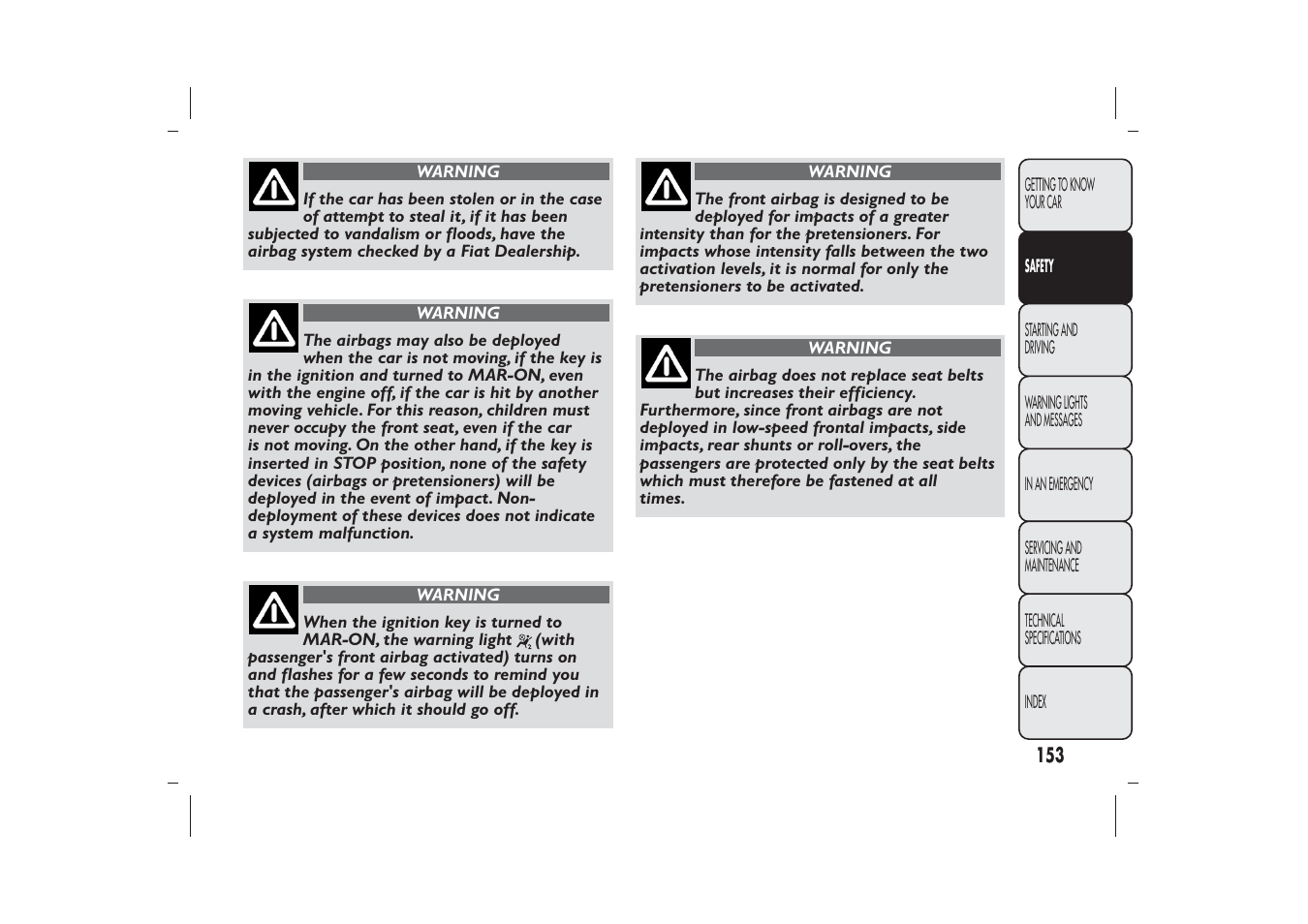 FIAT Bravo User Manual | Page 157 / 299