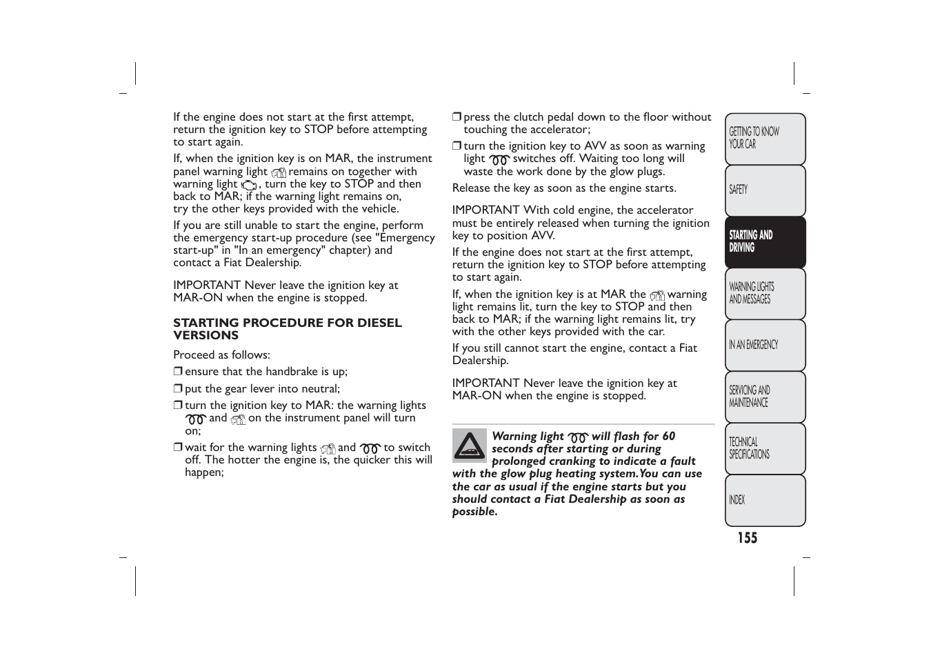 FIAT Bravo User Manual | Page 159 / 299