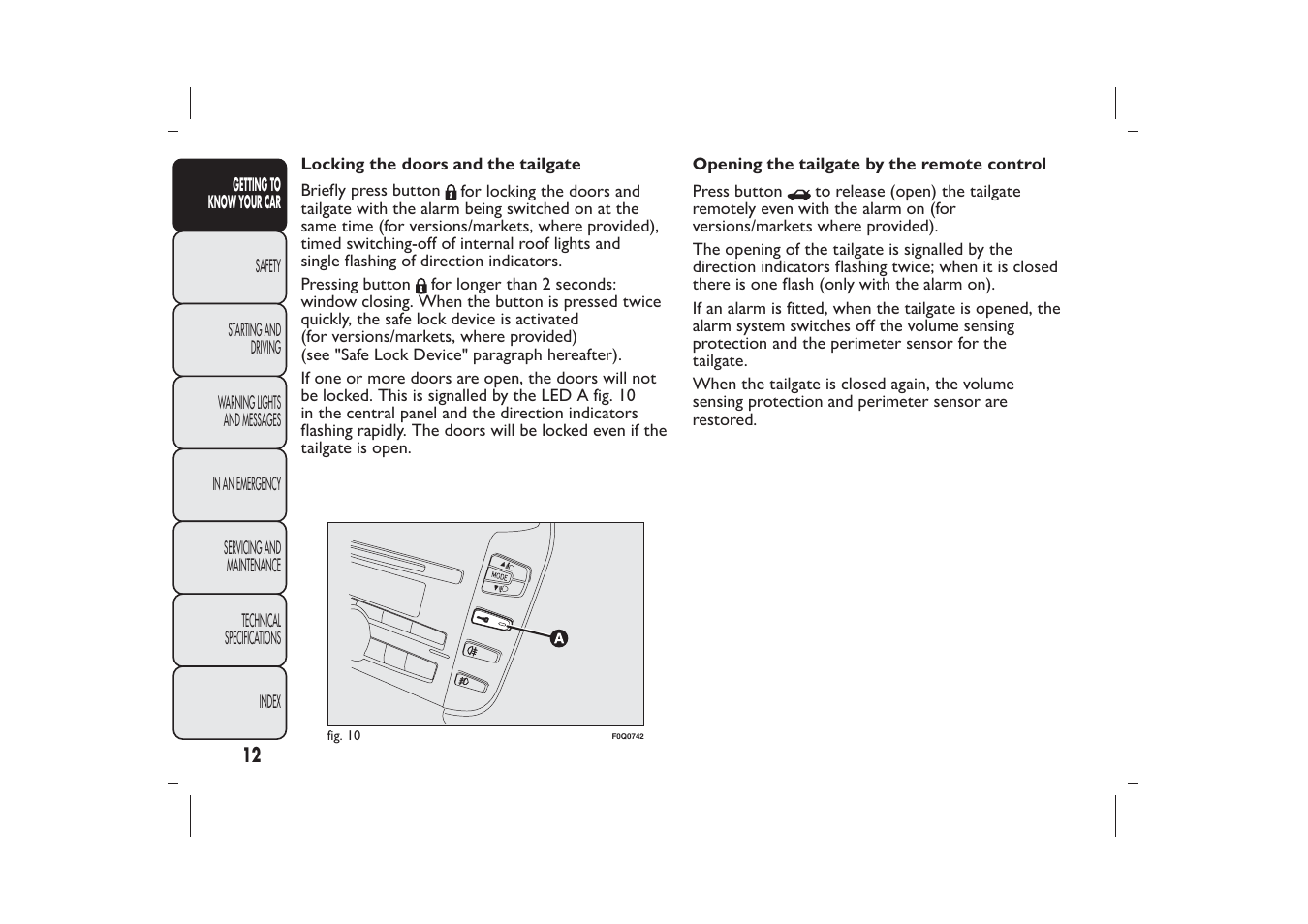 FIAT Bravo User Manual | Page 16 / 299