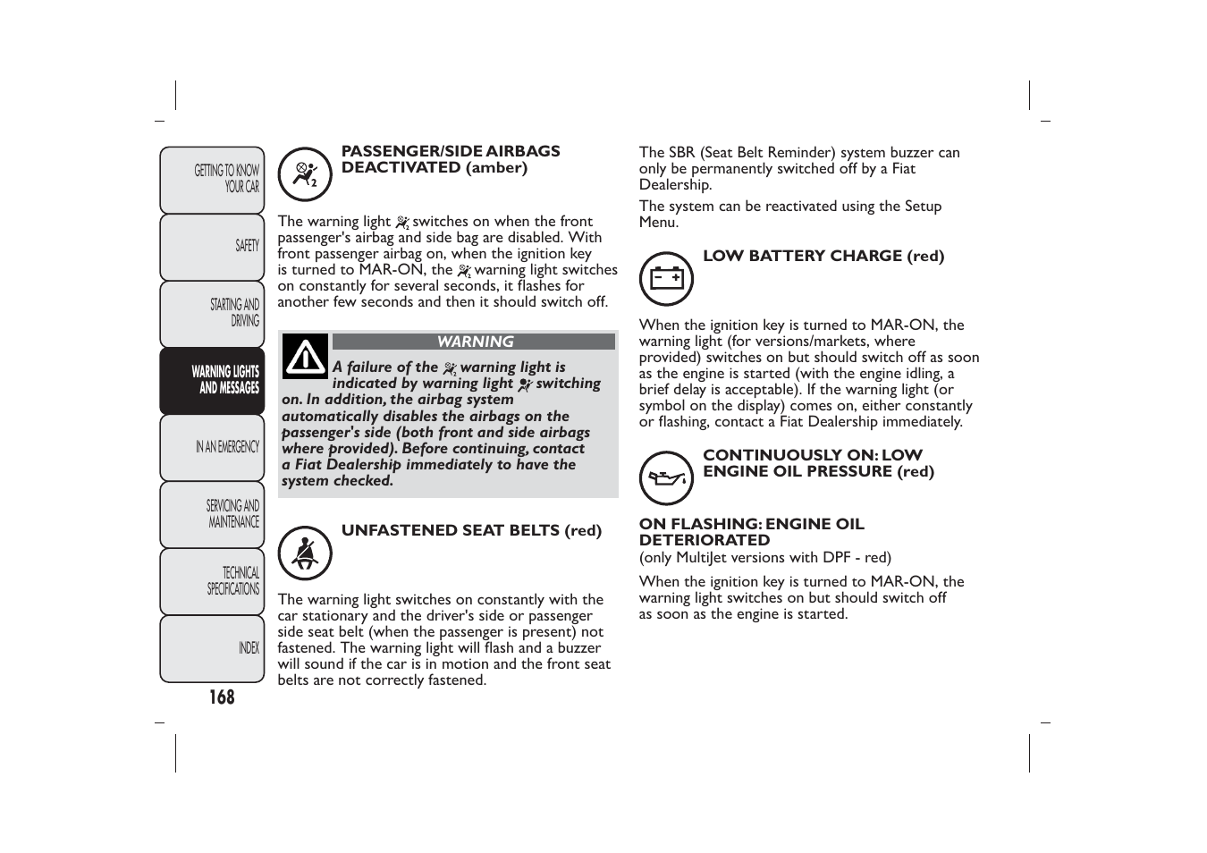 FIAT Bravo User Manual | Page 172 / 299