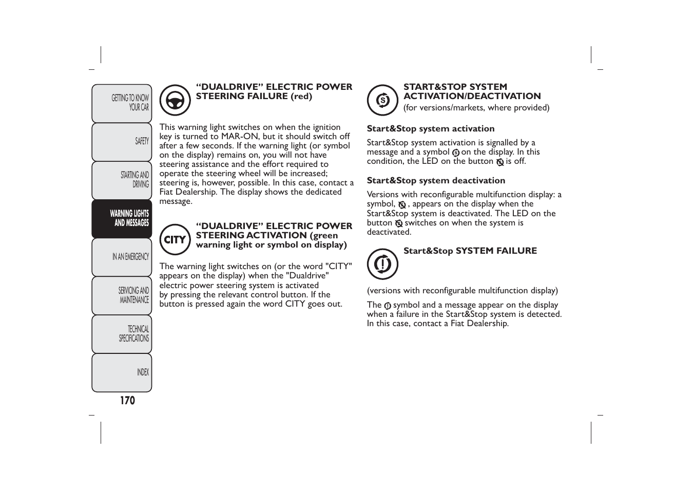 FIAT Bravo User Manual | Page 174 / 299