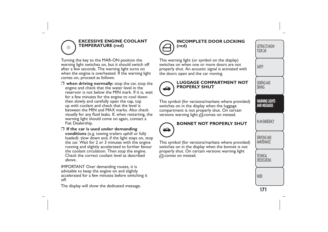 FIAT Bravo User Manual | Page 175 / 299