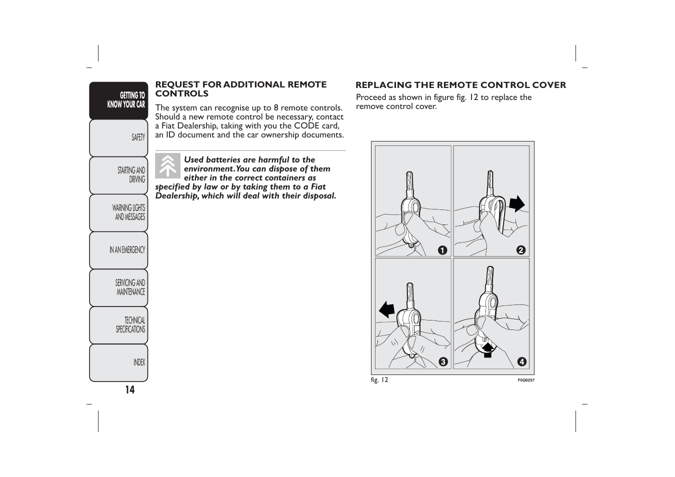 FIAT Bravo User Manual | Page 18 / 299