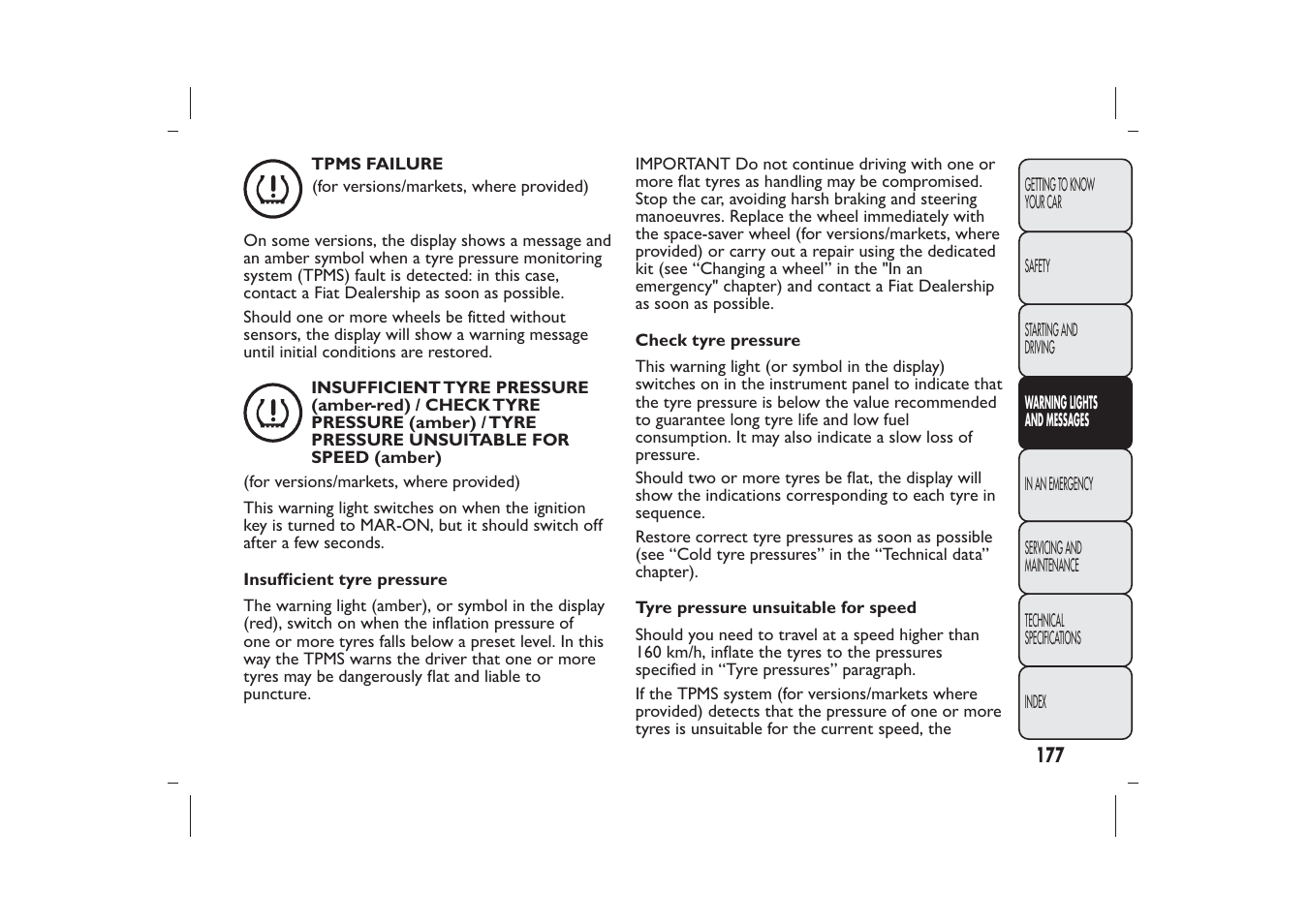 FIAT Bravo User Manual | Page 181 / 299