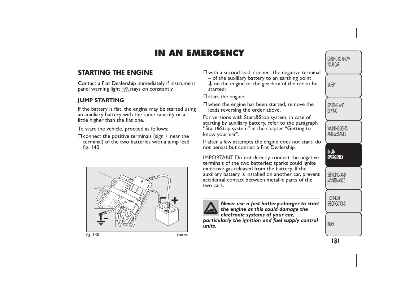 FIAT Bravo User Manual | Page 185 / 299