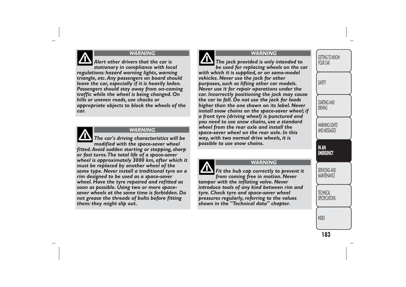 FIAT Bravo User Manual | Page 187 / 299