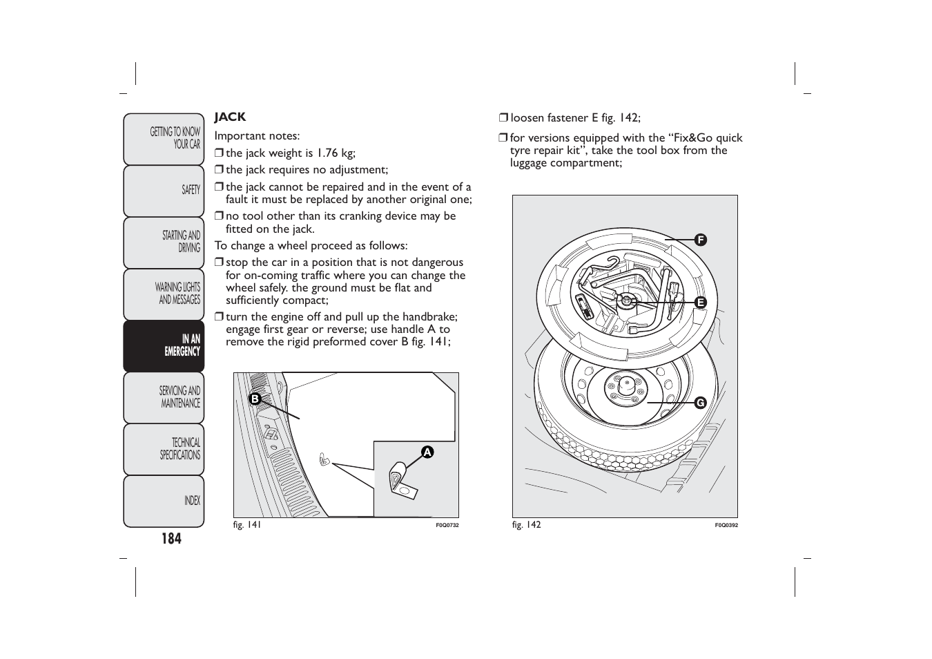 FIAT Bravo User Manual | Page 188 / 299