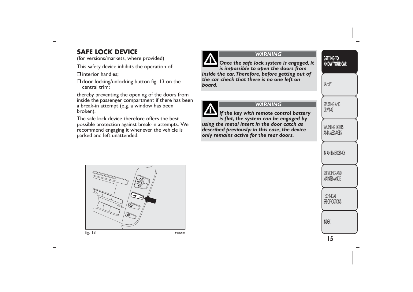 FIAT Bravo User Manual | Page 19 / 299