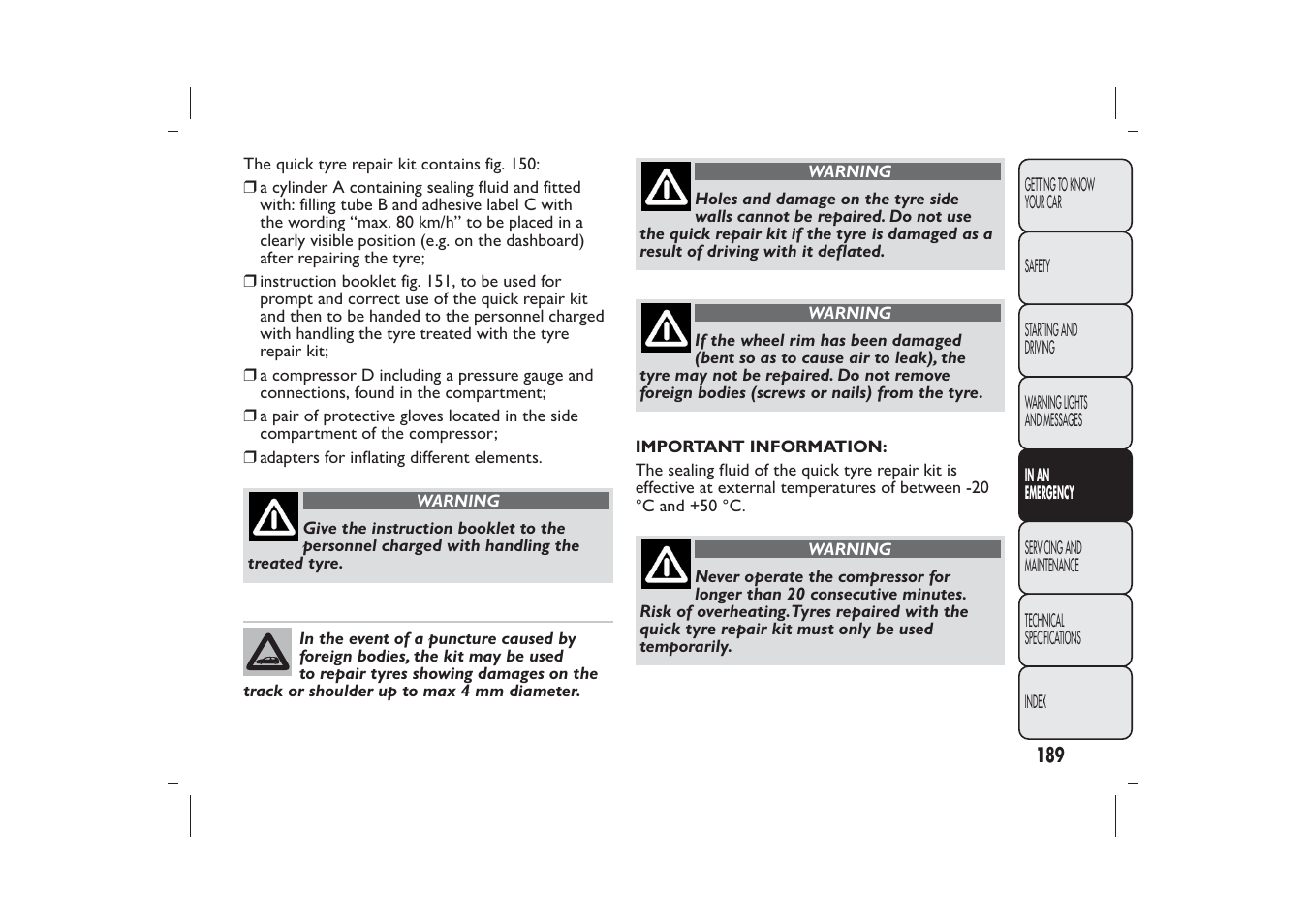 FIAT Bravo User Manual | Page 193 / 299