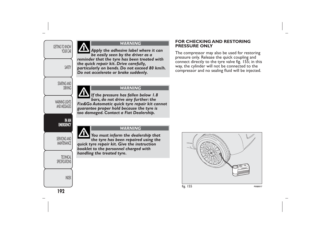 FIAT Bravo User Manual | Page 196 / 299