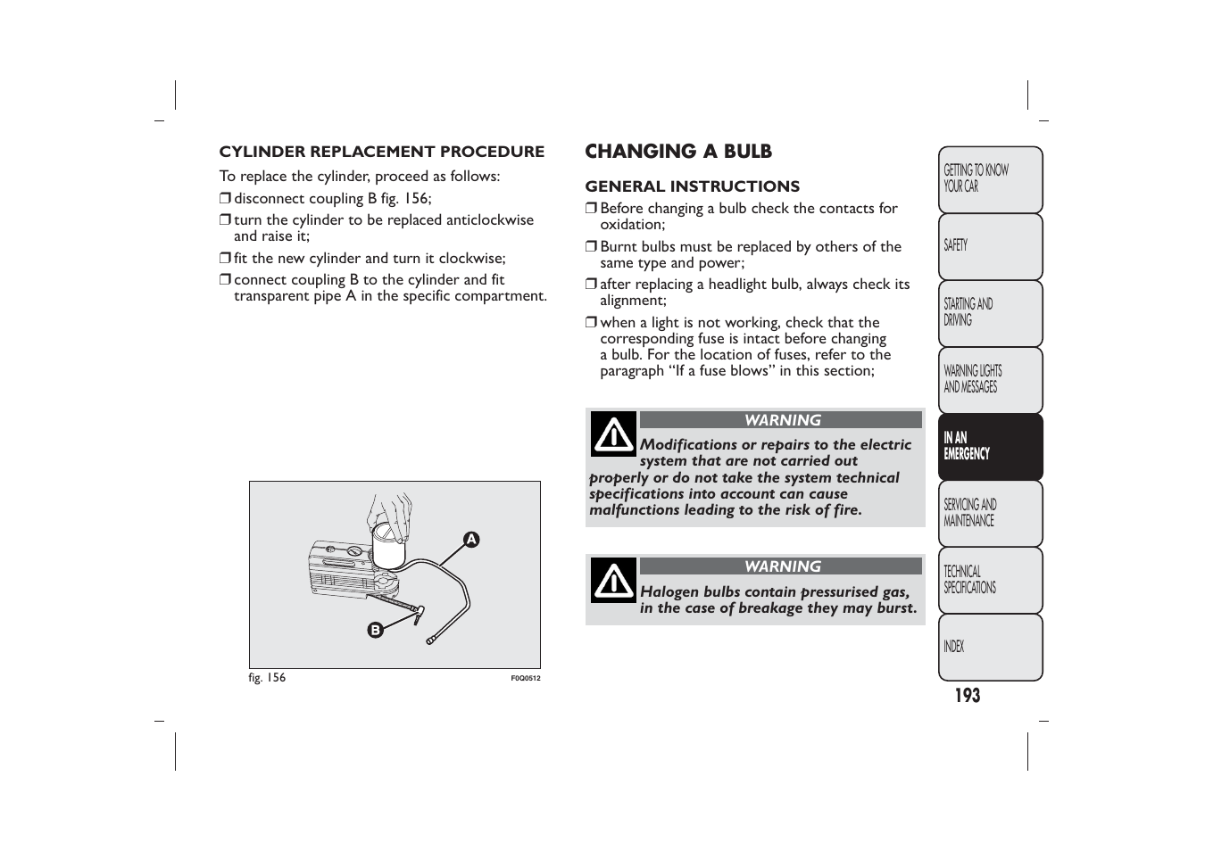 FIAT Bravo User Manual | Page 197 / 299