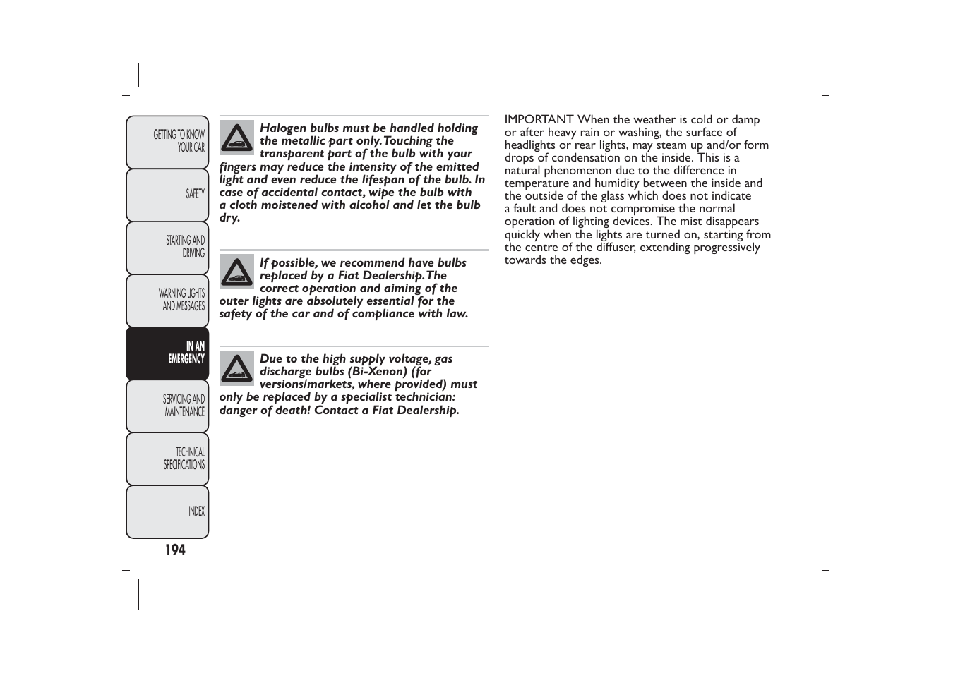 FIAT Bravo User Manual | Page 198 / 299