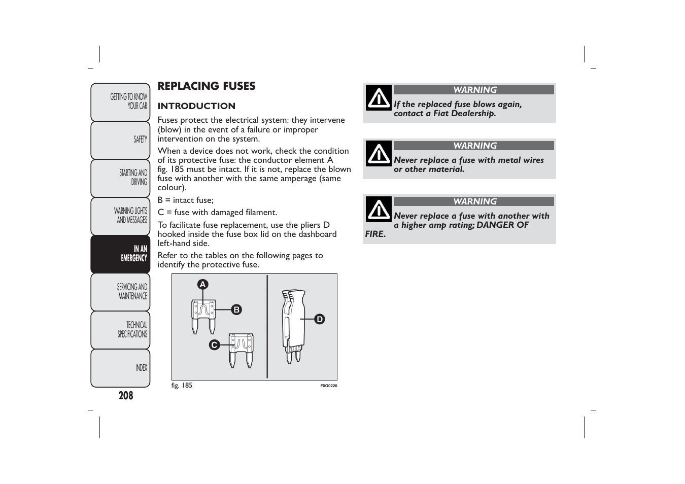 FIAT Bravo User Manual | Page 212 / 299