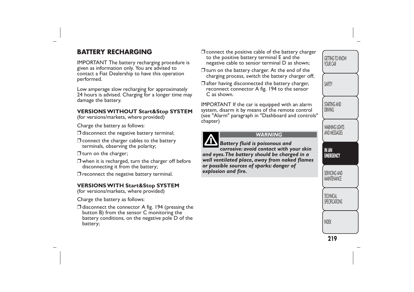 FIAT Bravo User Manual | Page 223 / 299