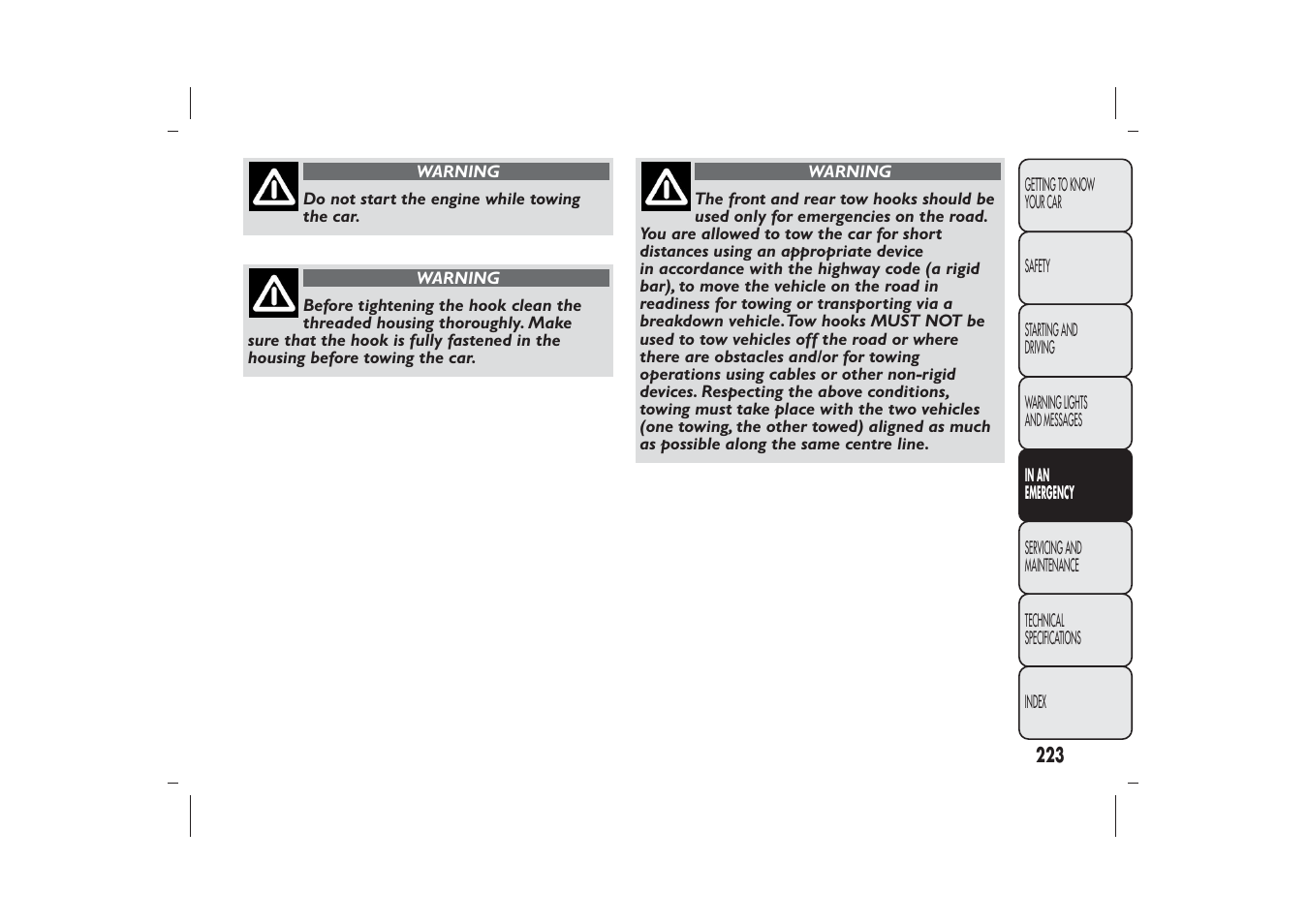 FIAT Bravo User Manual | Page 227 / 299