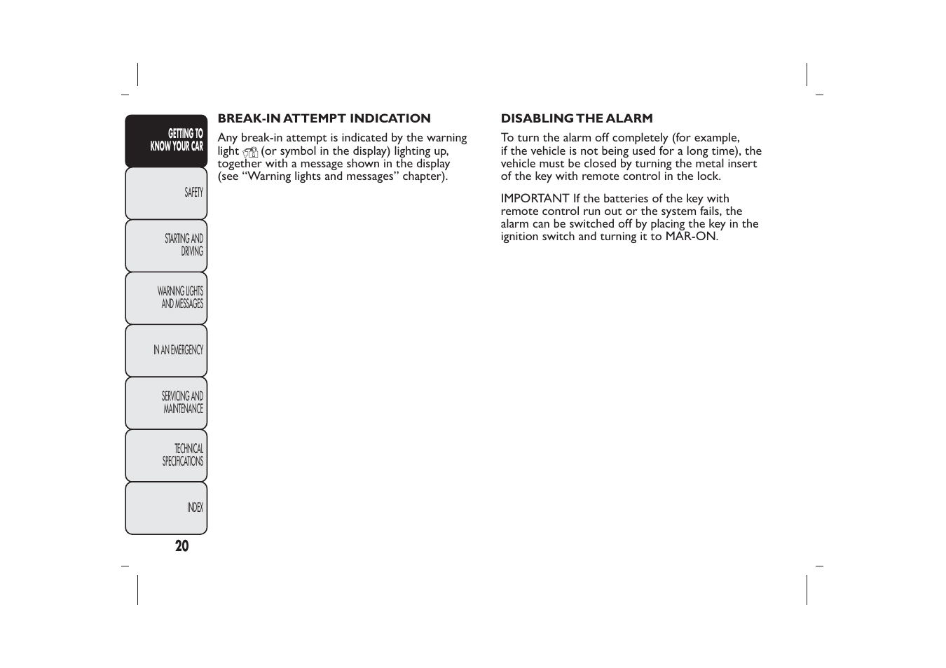 FIAT Bravo User Manual | Page 24 / 299