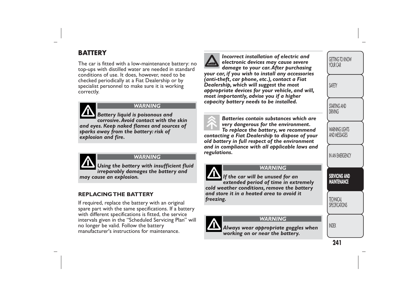 FIAT Bravo User Manual | Page 245 / 299