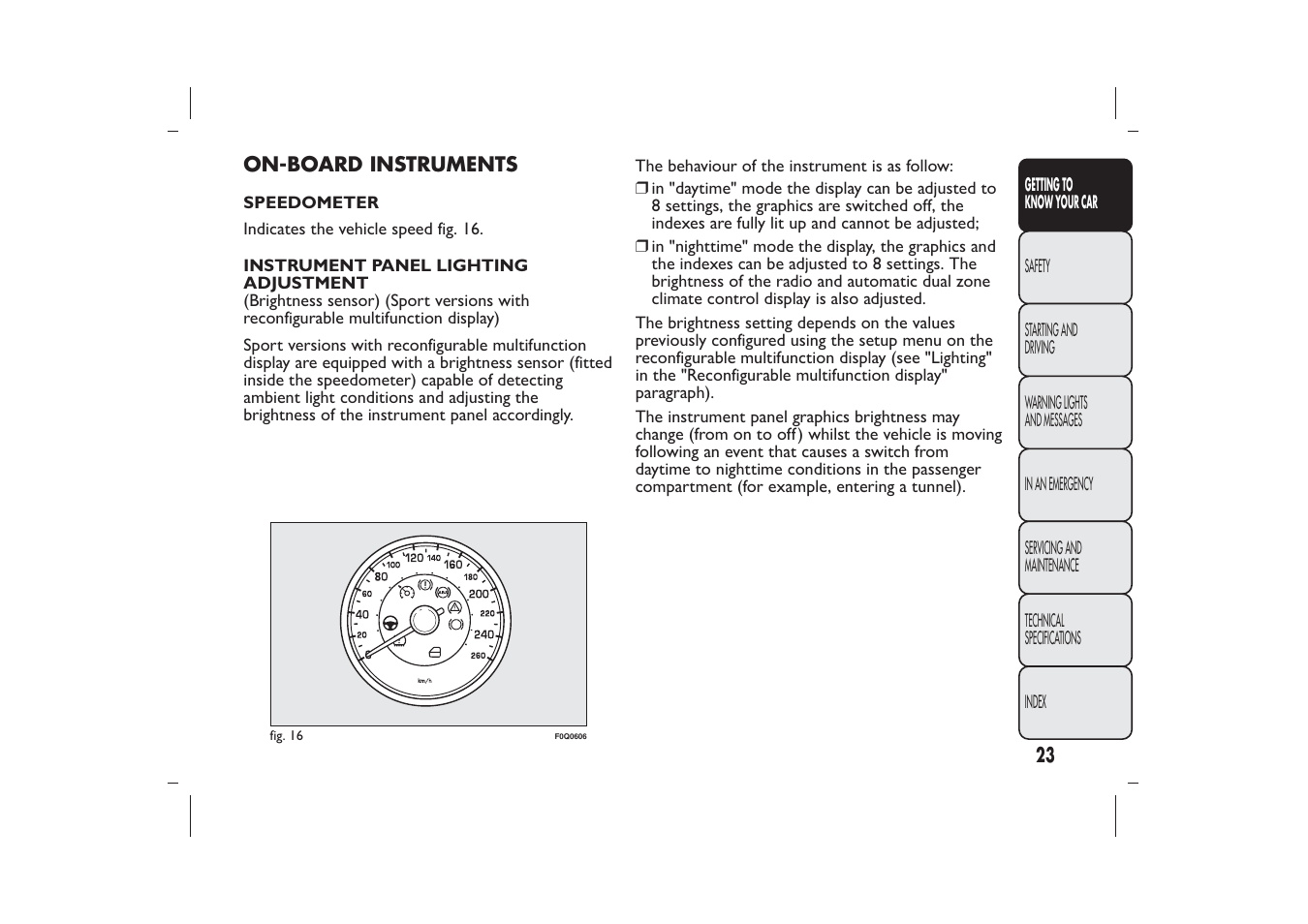 FIAT Bravo User Manual | Page 27 / 299