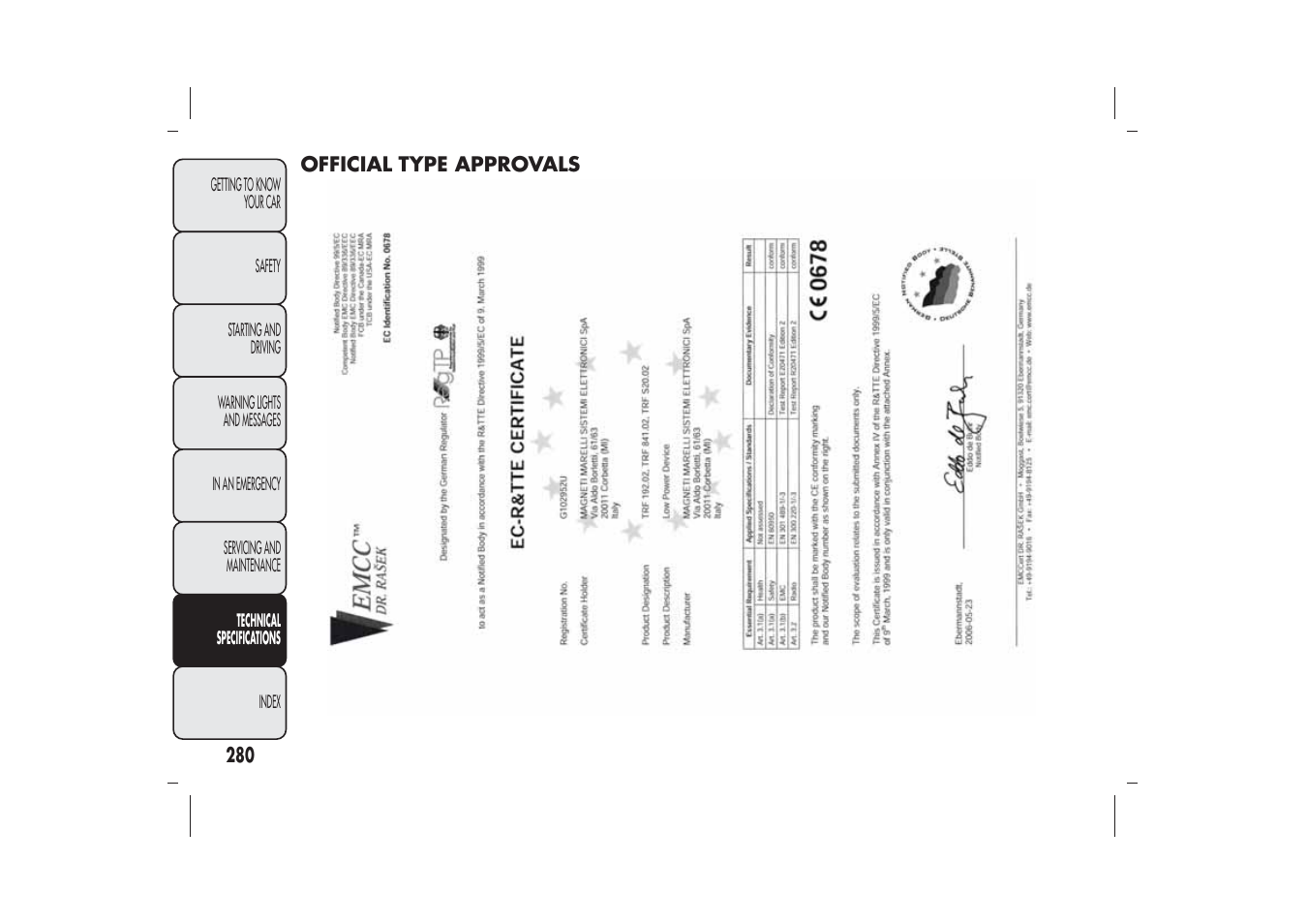 FIAT Bravo User Manual | Page 284 / 299