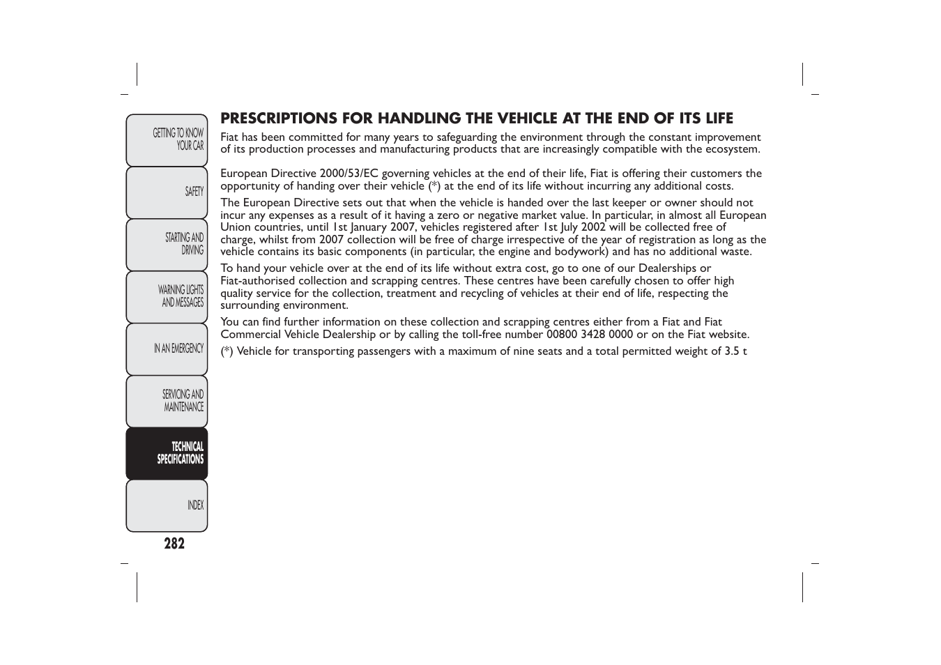 FIAT Bravo User Manual | Page 286 / 299