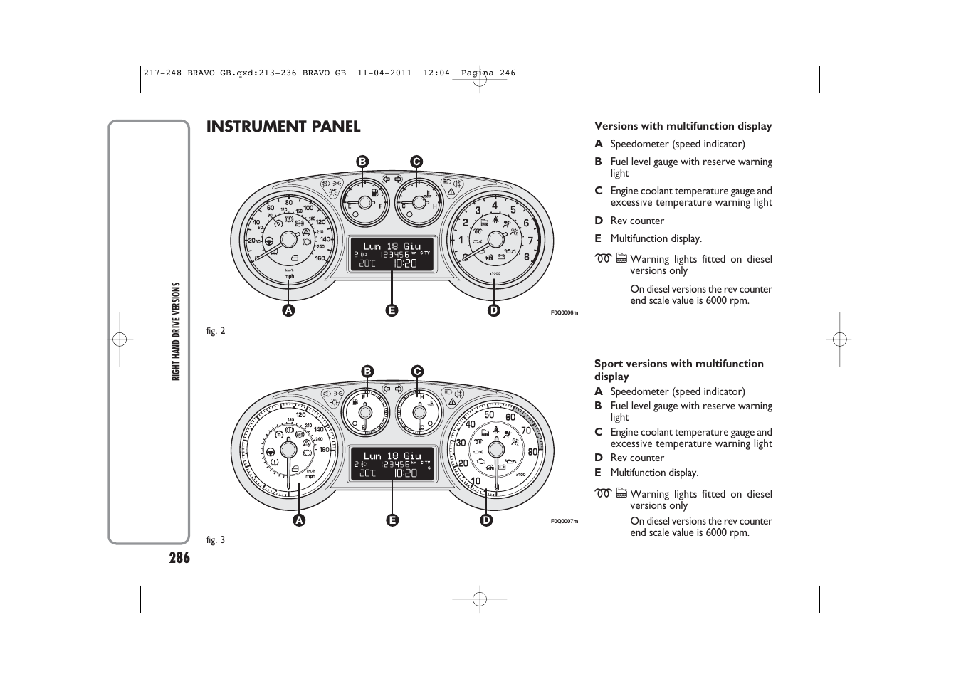 FIAT Bravo User Manual | Page 290 / 299