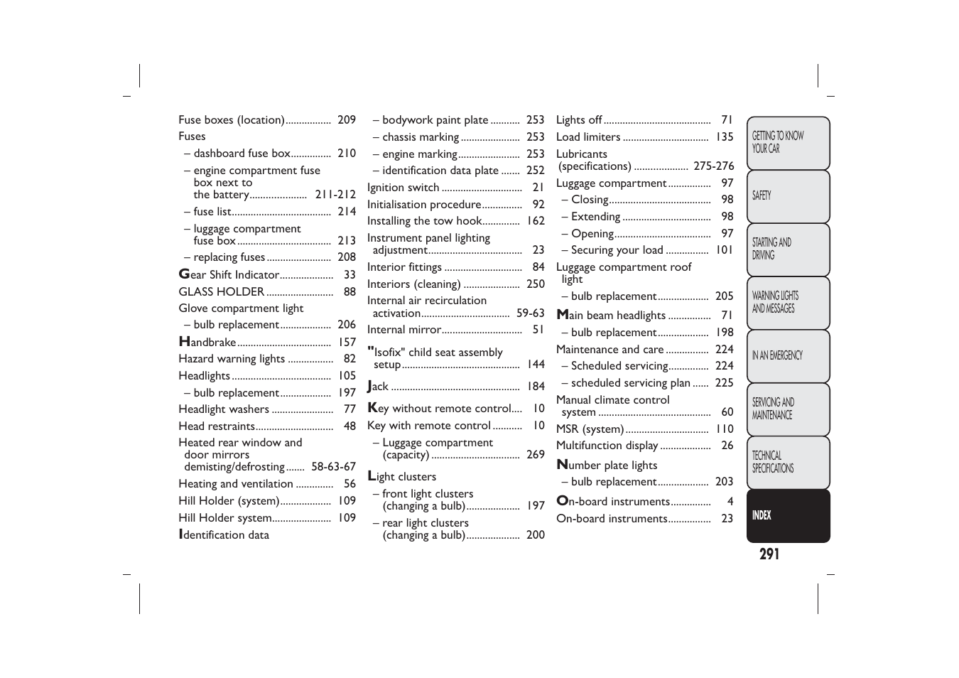 FIAT Bravo User Manual | Page 295 / 299