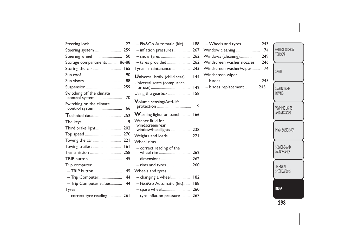 FIAT Bravo User Manual | Page 297 / 299