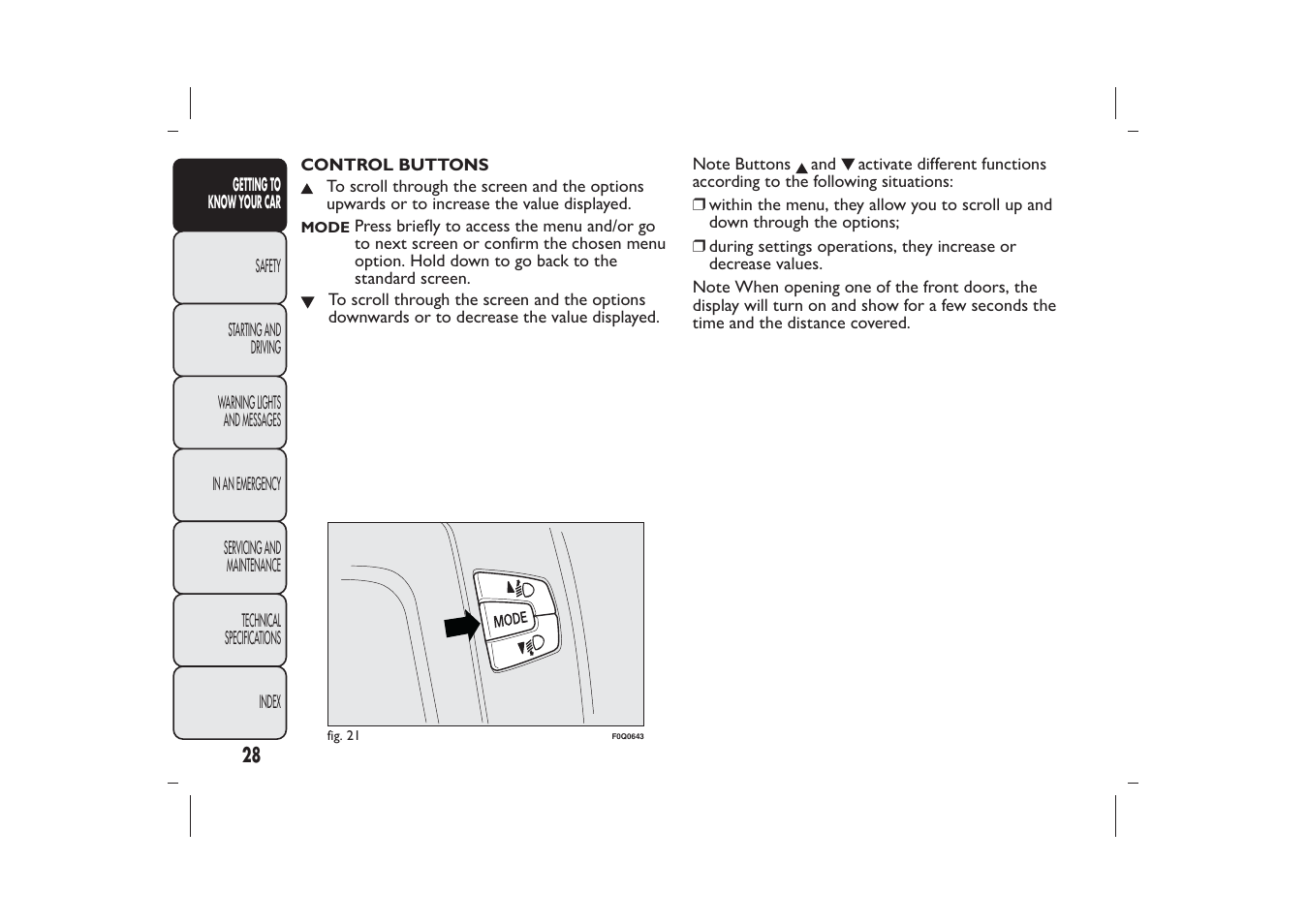 FIAT Bravo User Manual | Page 32 / 299