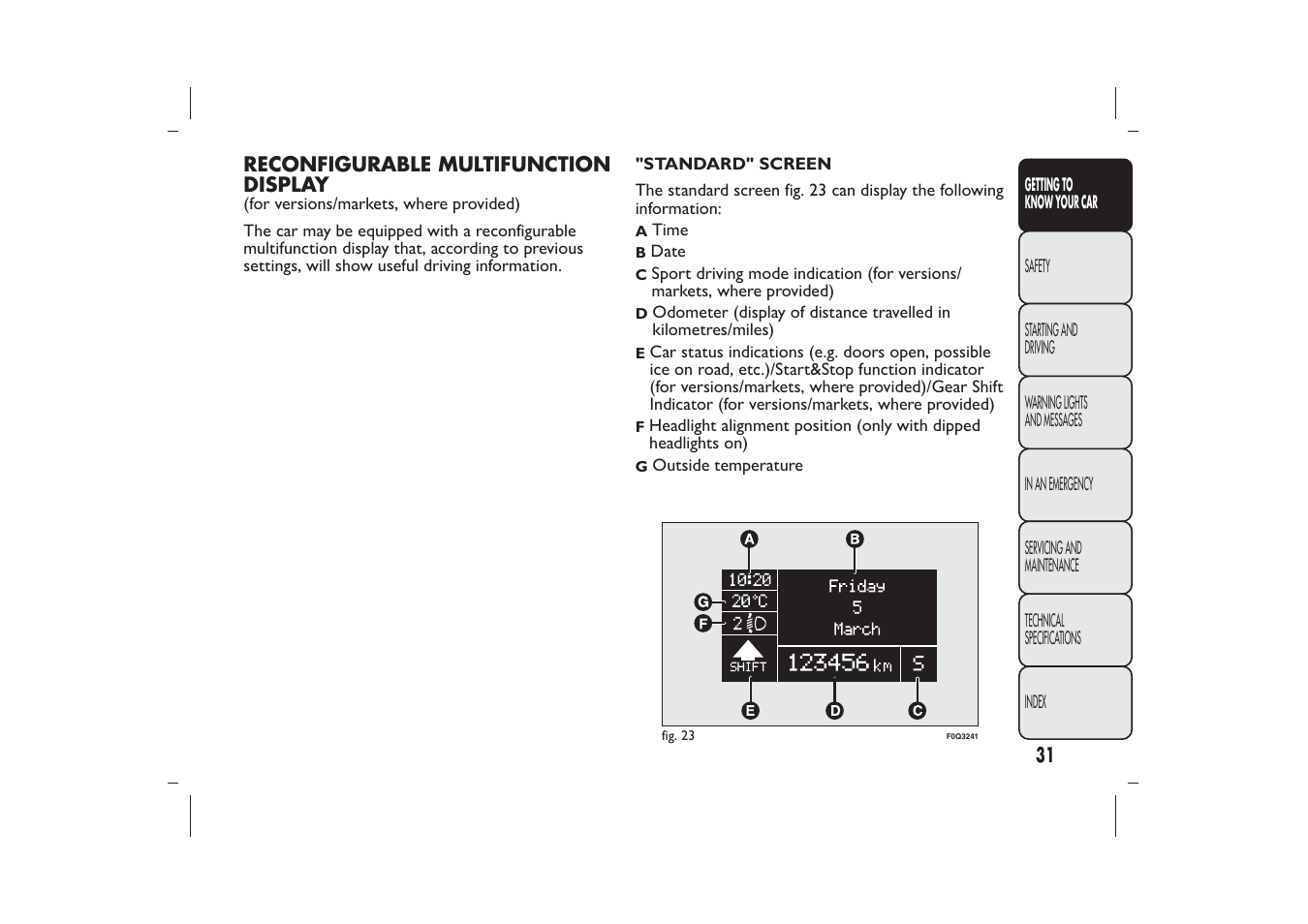 FIAT Bravo User Manual | Page 35 / 299