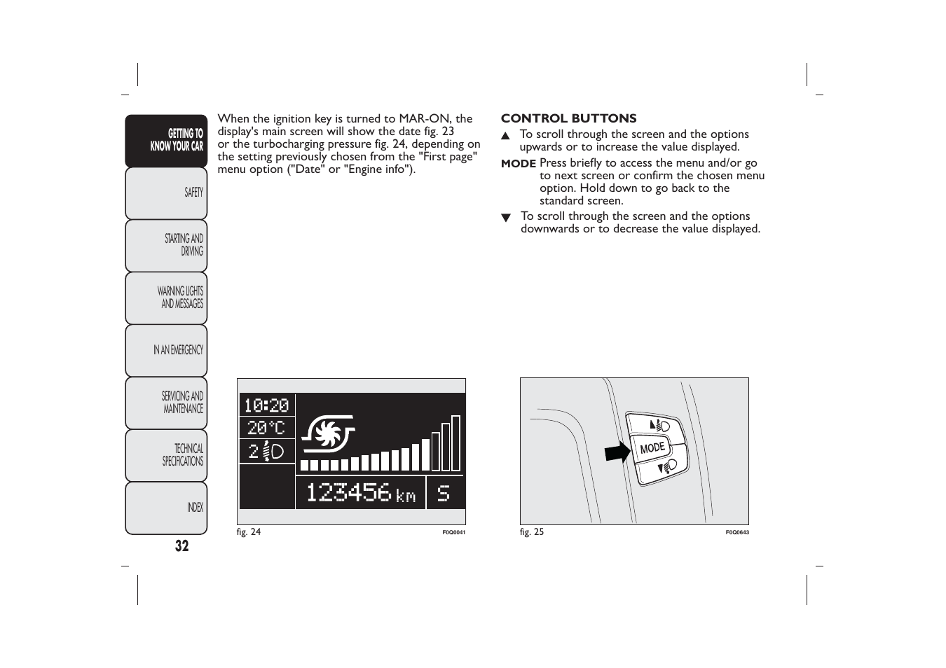 FIAT Bravo User Manual | Page 36 / 299