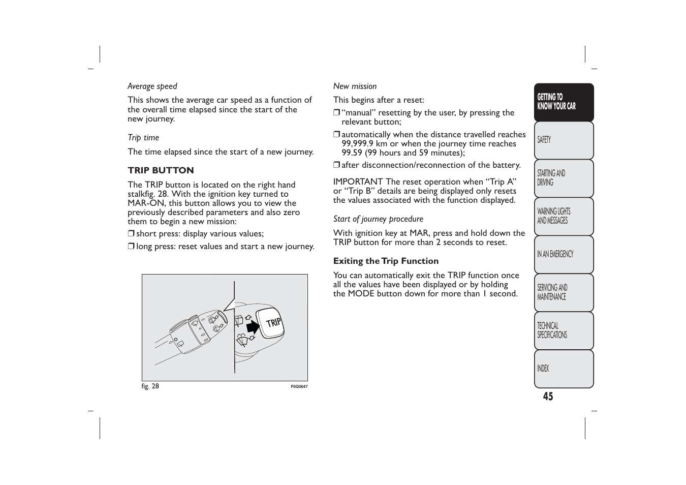 FIAT Bravo User Manual | Page 49 / 299