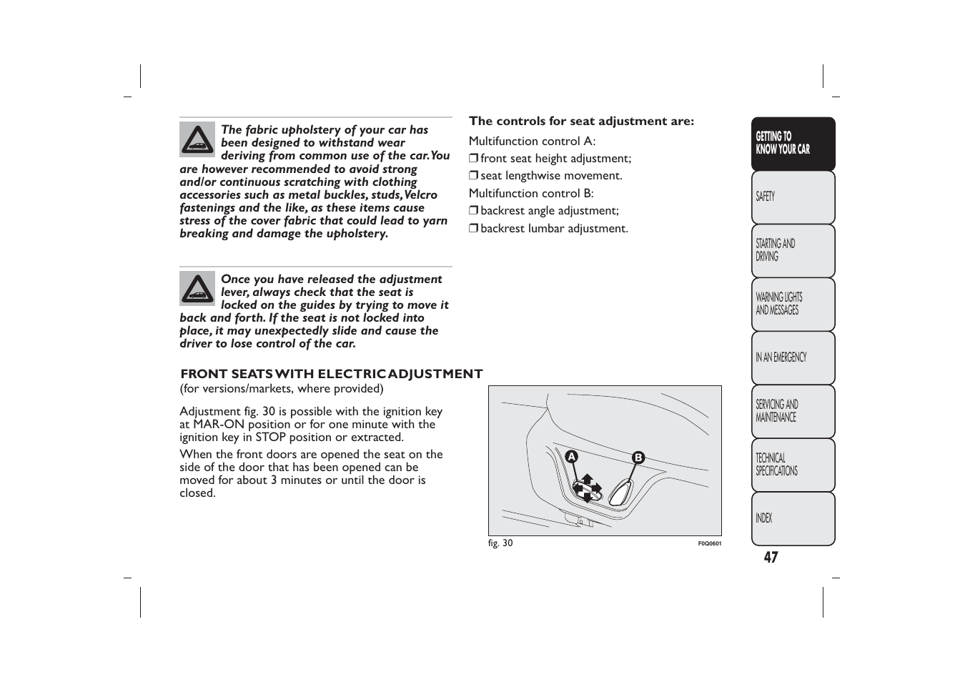 FIAT Bravo User Manual | Page 51 / 299