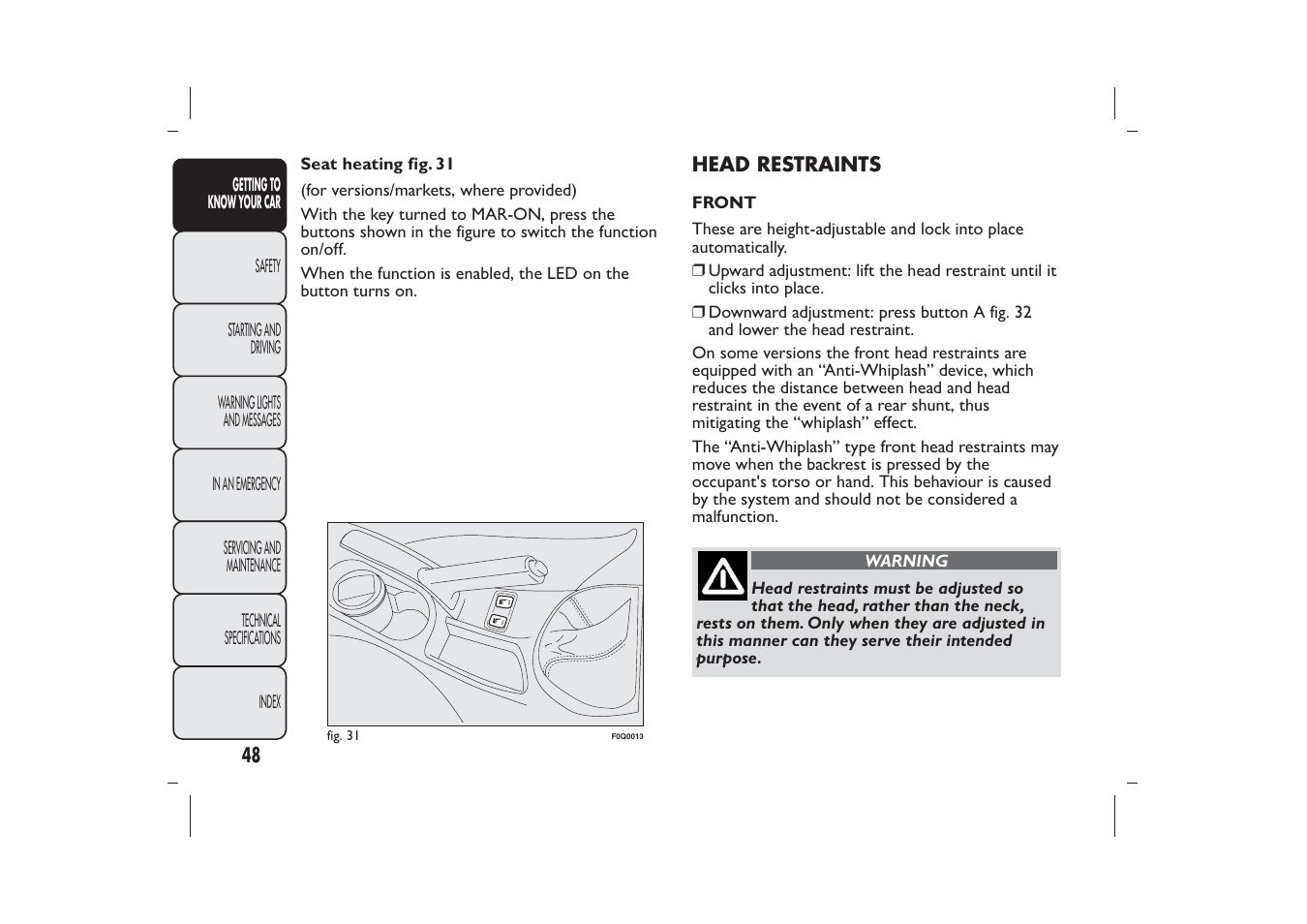 FIAT Bravo User Manual | Page 52 / 299