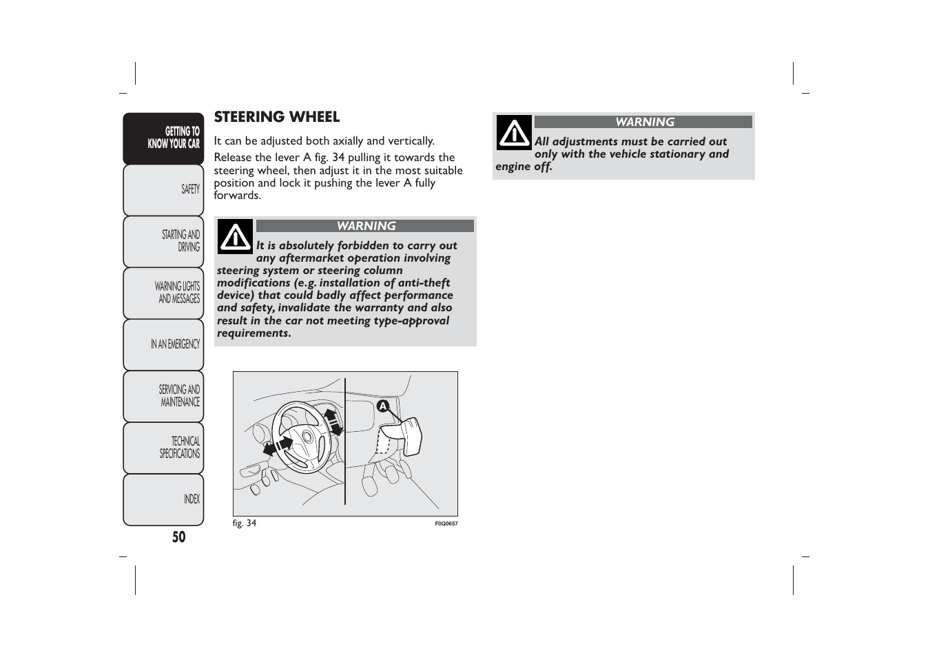 FIAT Bravo User Manual | Page 54 / 299