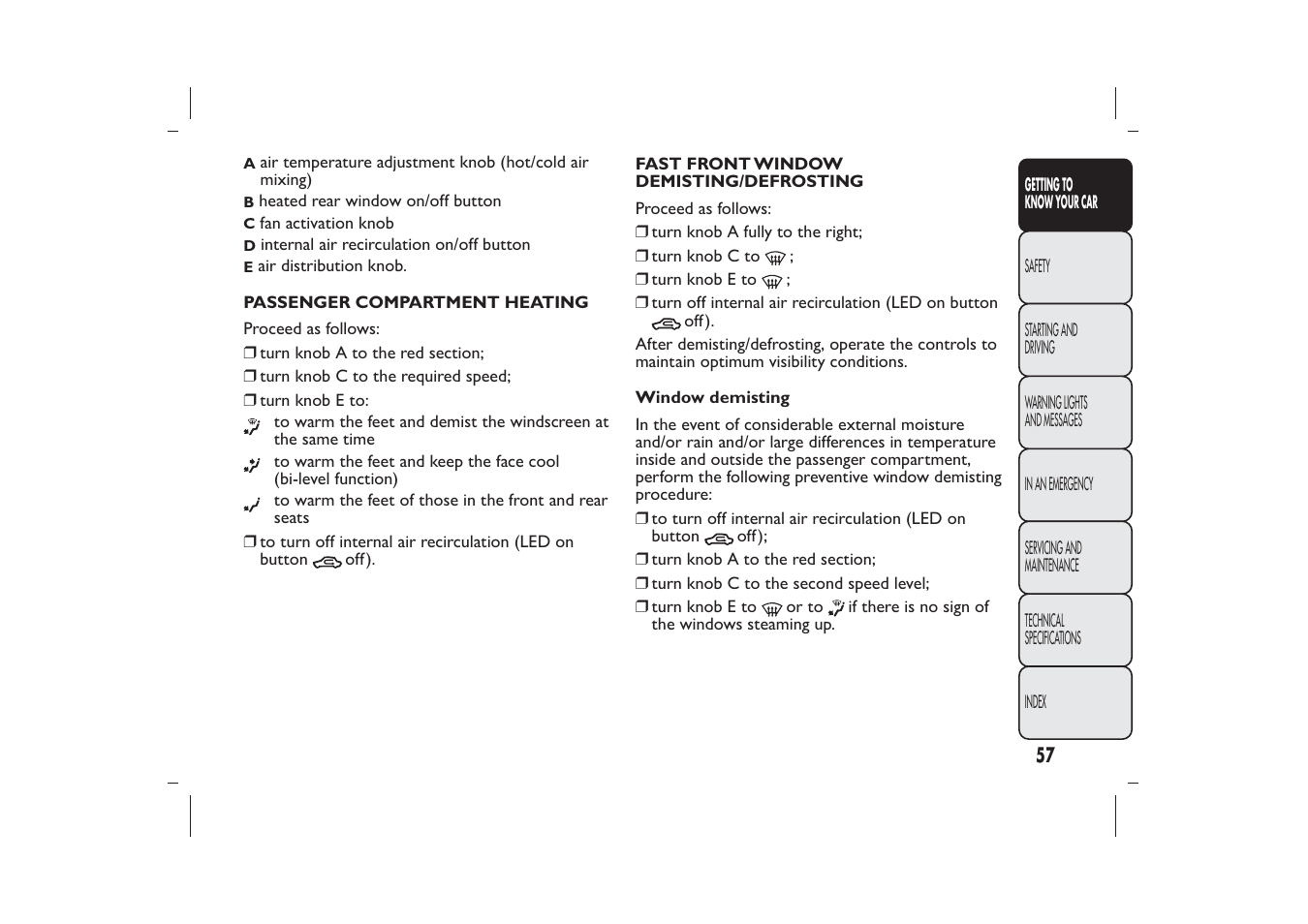 FIAT Bravo User Manual | Page 61 / 299