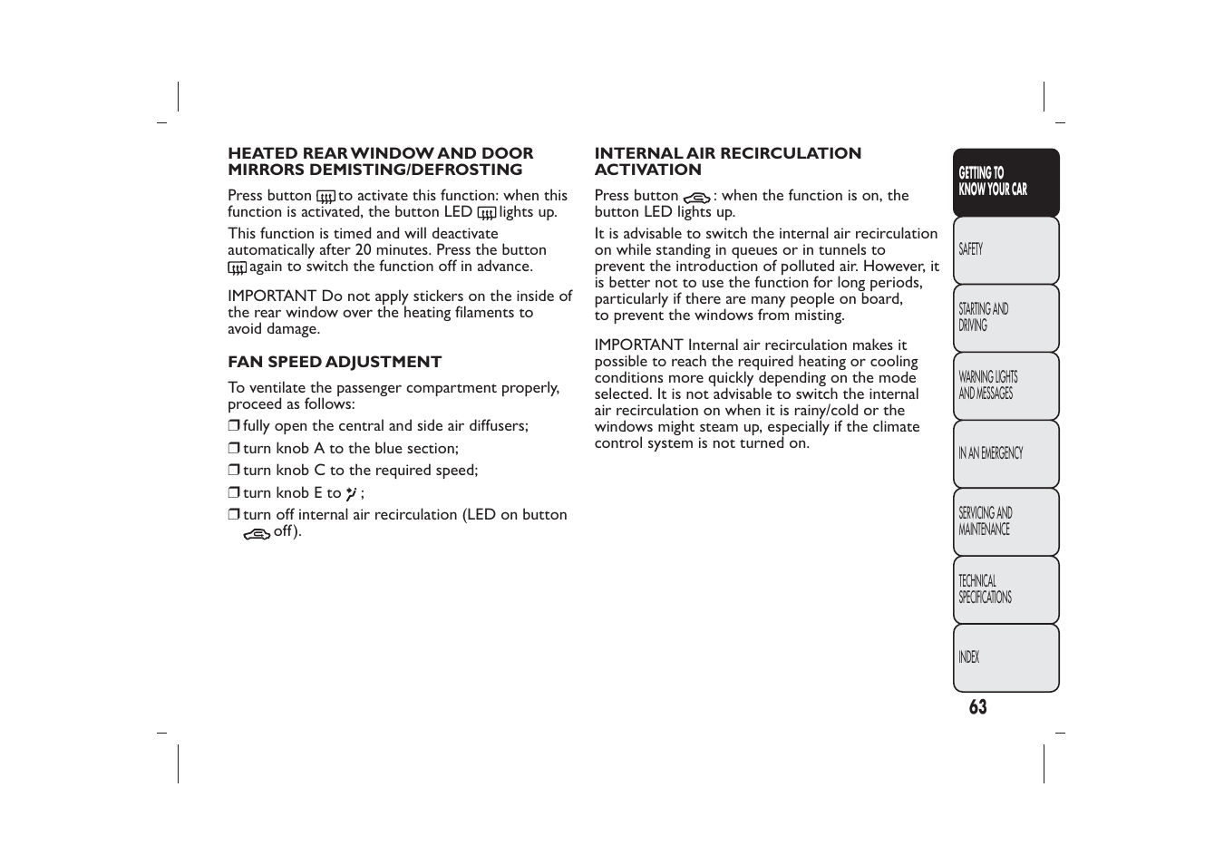 FIAT Bravo User Manual | Page 67 / 299