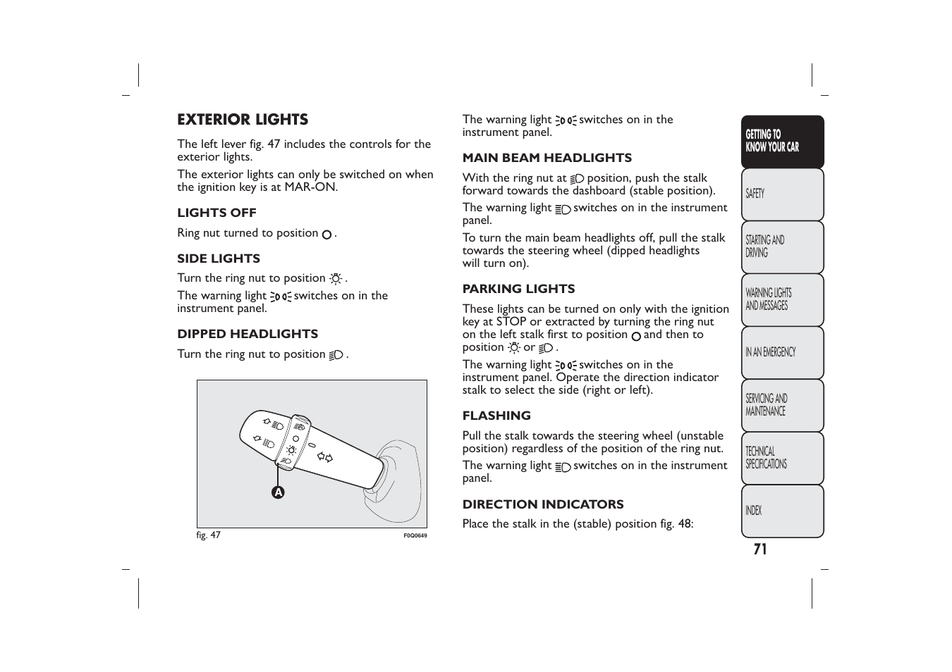 FIAT Bravo User Manual | Page 75 / 299